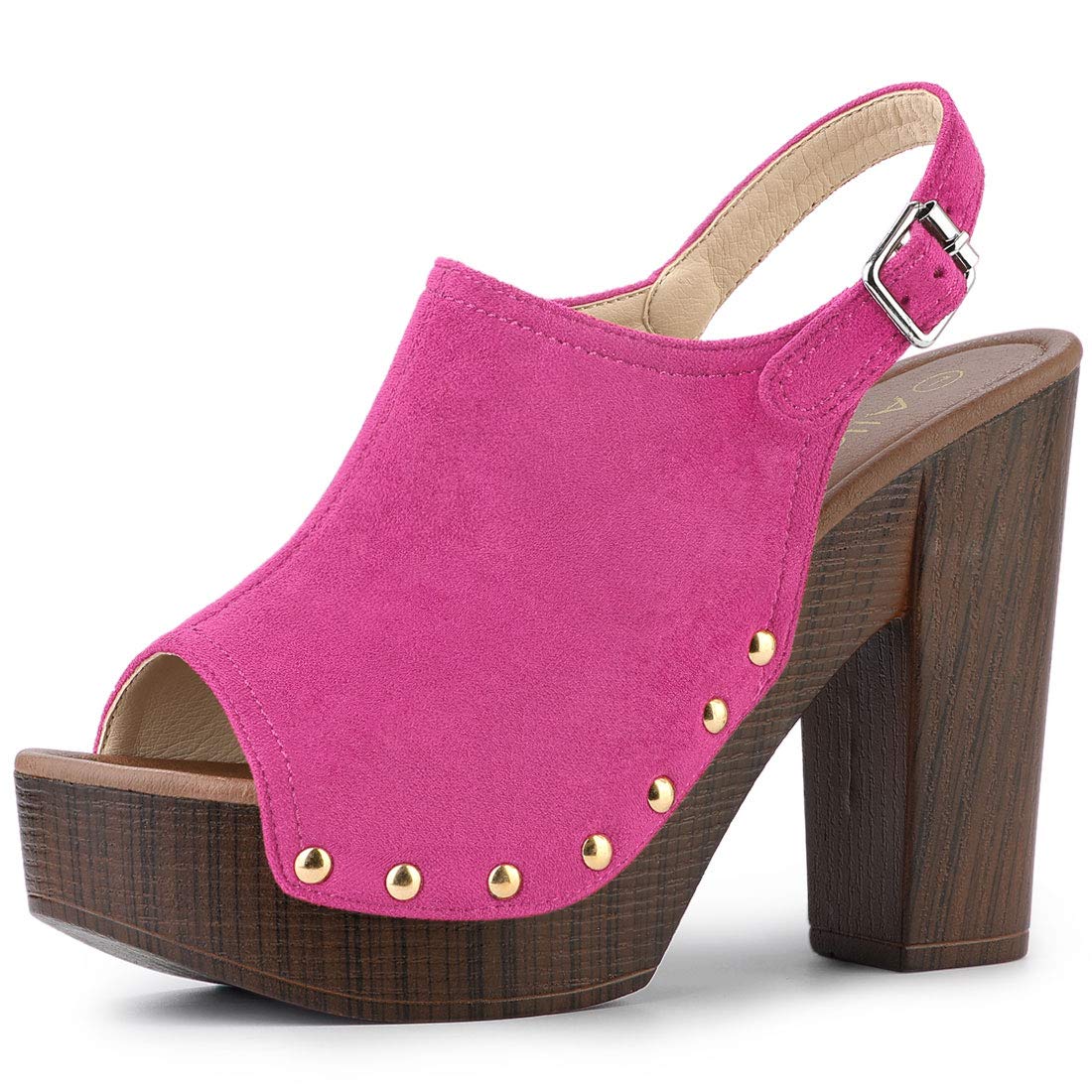 Allegra K Women's Open Toe Slingback Platform Sandals with Chunky Heels - Comfortable Dressy Summer Shoes for Weddings, Parties & Office Wear