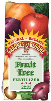 Organic Fruit Tree Fertilizer 4-5-4 NPK Formula - 4 Lbs Slow Release Plant Food for Apple, Peach, Cherry & Citrus Trees - Promotes Healthy Growth & Fruit Production for Home Garden & Orchard Use