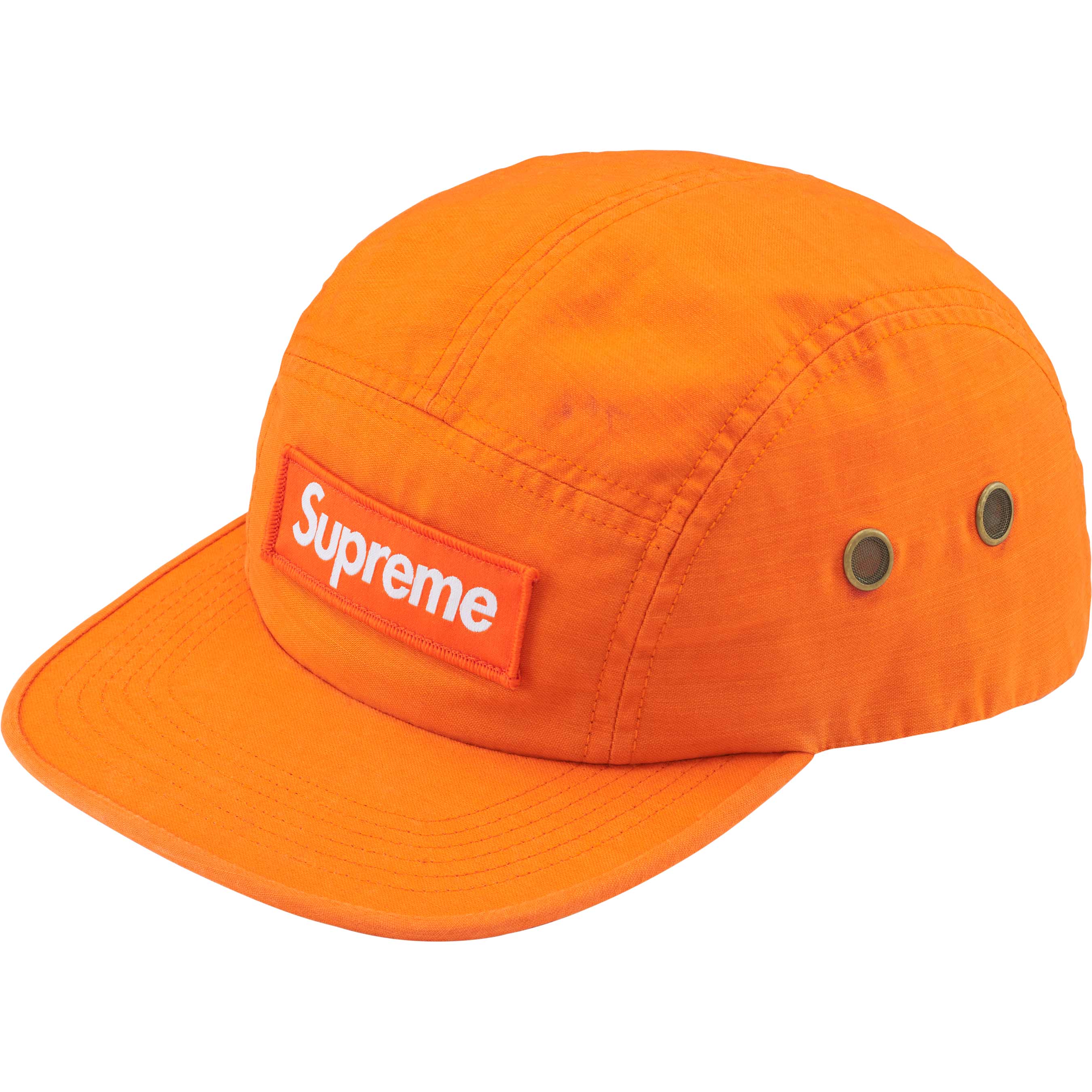 Supreme FW24 Military Camp Cap - Orange Adjustable Cotton Baseball Hat for Men & Women - Perfect for Outdoor Activities, Streetwear Fashion, and Casual Wear