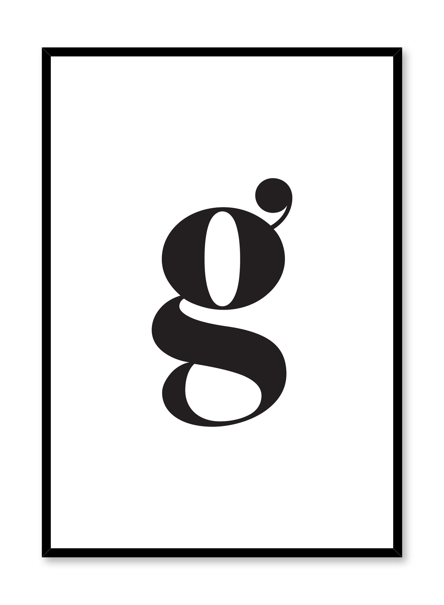 Lowercase Letter G Poster - Educational Alphabet Learning Decor for Kids' Rooms & Classrooms