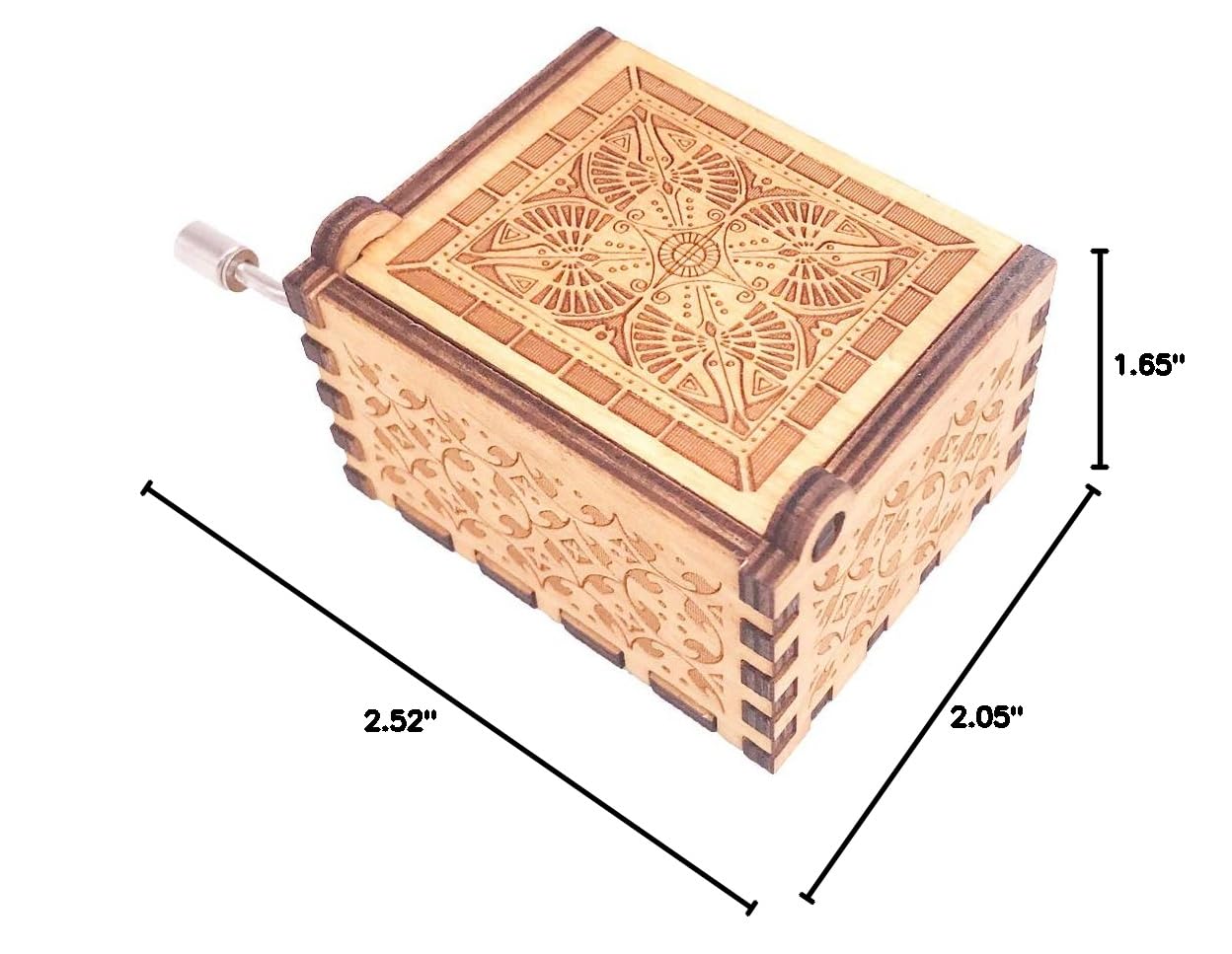 Lalaland Music Box Hand Crank - Wooden Carved Musical Box Plays Lalaland Theme Song - Brown - Perfect for Romantic Gifts, Home Decor & Movie Lovers