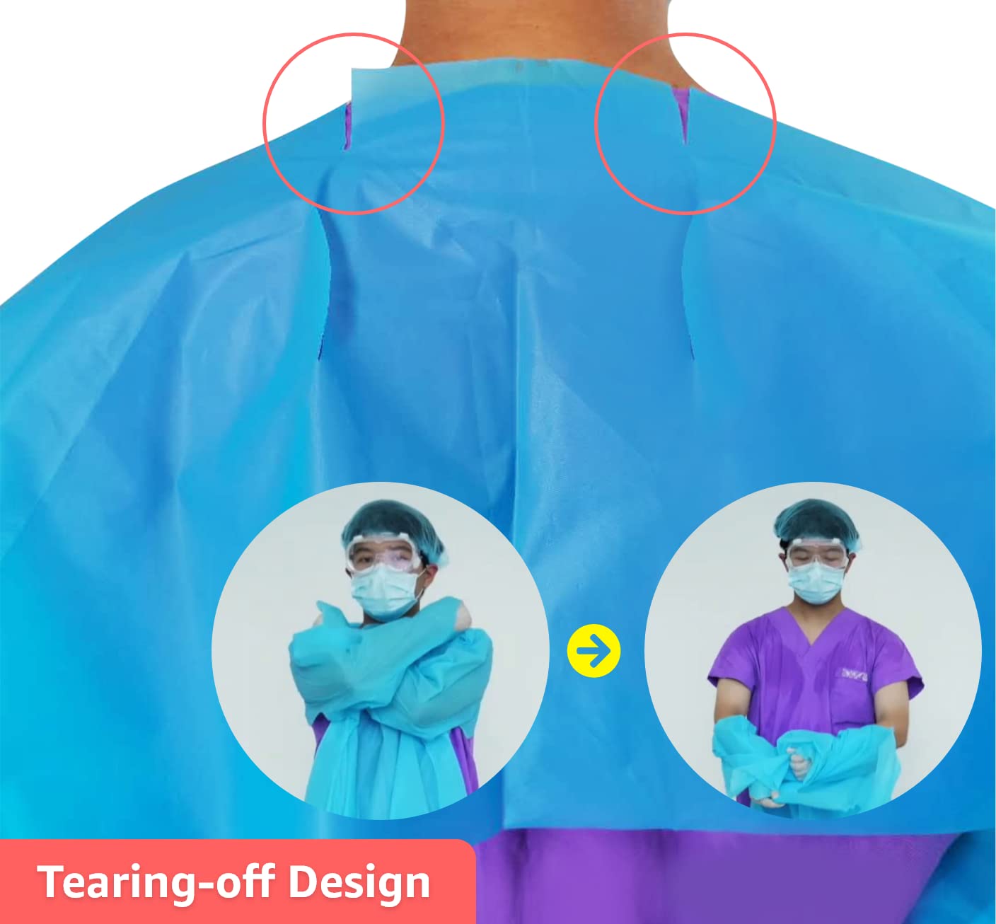 ProtectX Level 4 Disposable Isolation Gowns - 100 Pack | Medical PPE for Hospitals, Clinics & Home Care | Fluid Resistant Protective Coveralls for Healthcare Workers