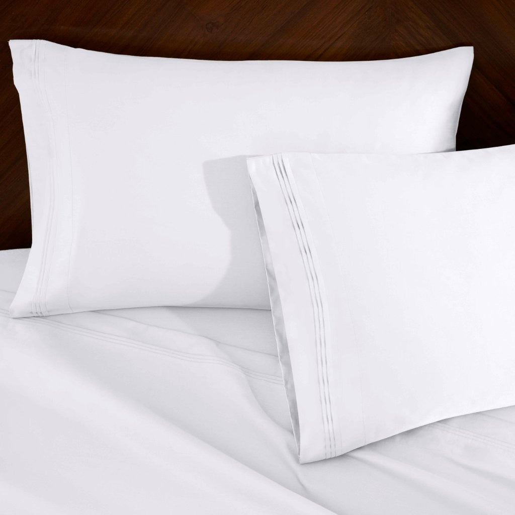 1000 Thread Count Egyptian Cotton Bed Sheet Set - Super Soft Luxury Sheets for Olympic Queen Size Bed - Perfect for Home, Hotel & Guest Room Comfort