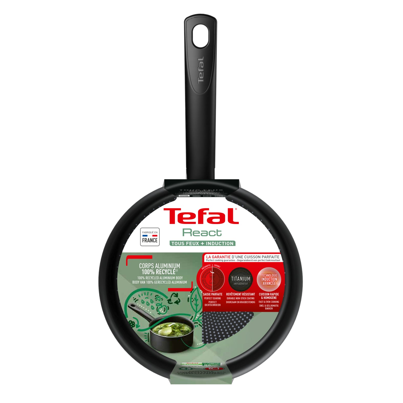 Tefal React Induction Non-Stick Saucepan 20cm/2.7L - Premium Cookware for Gas & Induction Stoves - Perfect for Sauces, Stews & Everyday Cooking