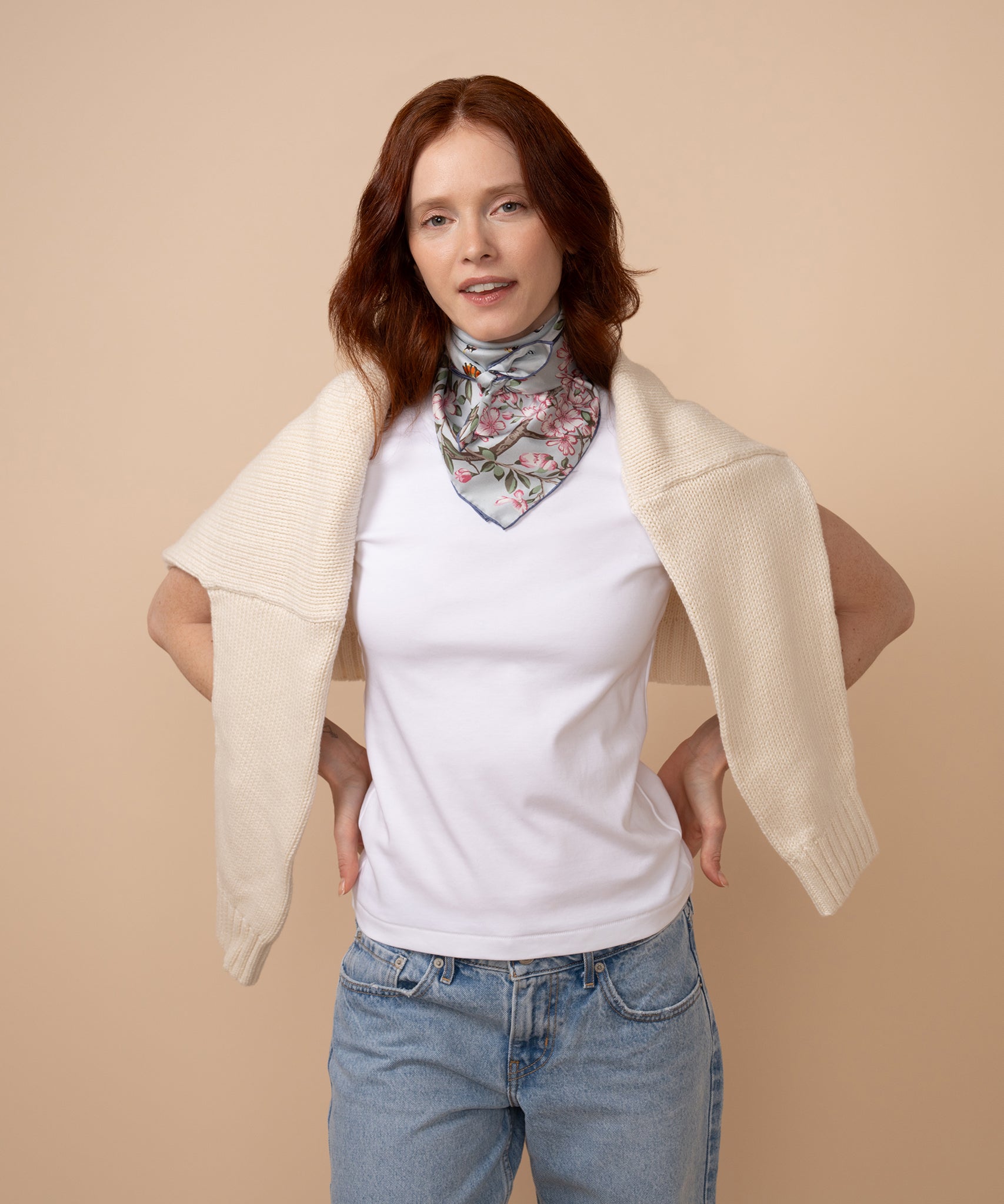 Spring Unfolding 23 Silk Bandana - Premium Fashion Scarf for Women & Men - Elegant Accessory for Outfits, Parties & Travel | Soft & Breathable Silk Material