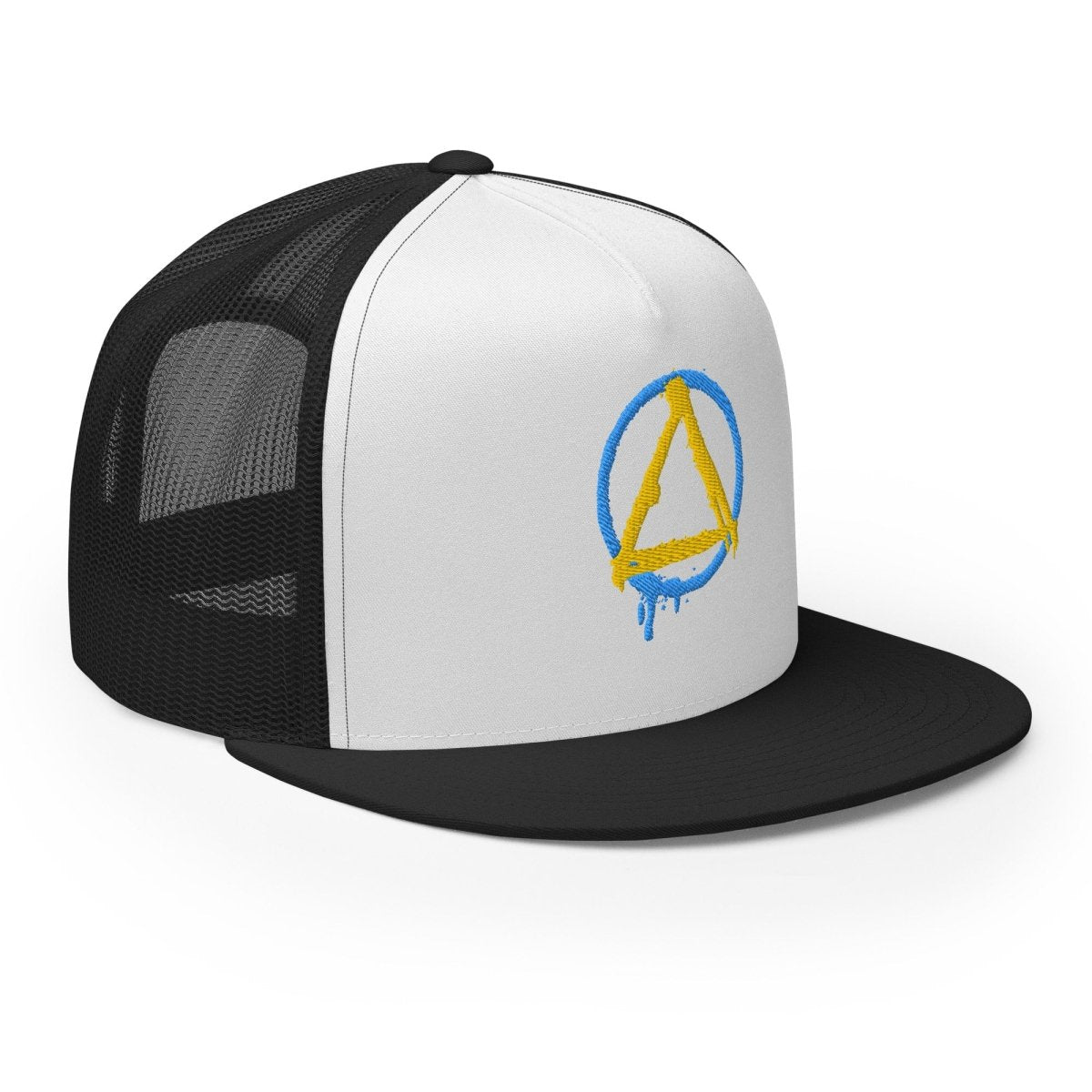 Graffiti Sobriety Symbol Trucker Hat - Stylish Baseball Cap for Recovery Support & Streetwear Fashion - Perfect for AA Meetings, Concerts, and Urban Outfits