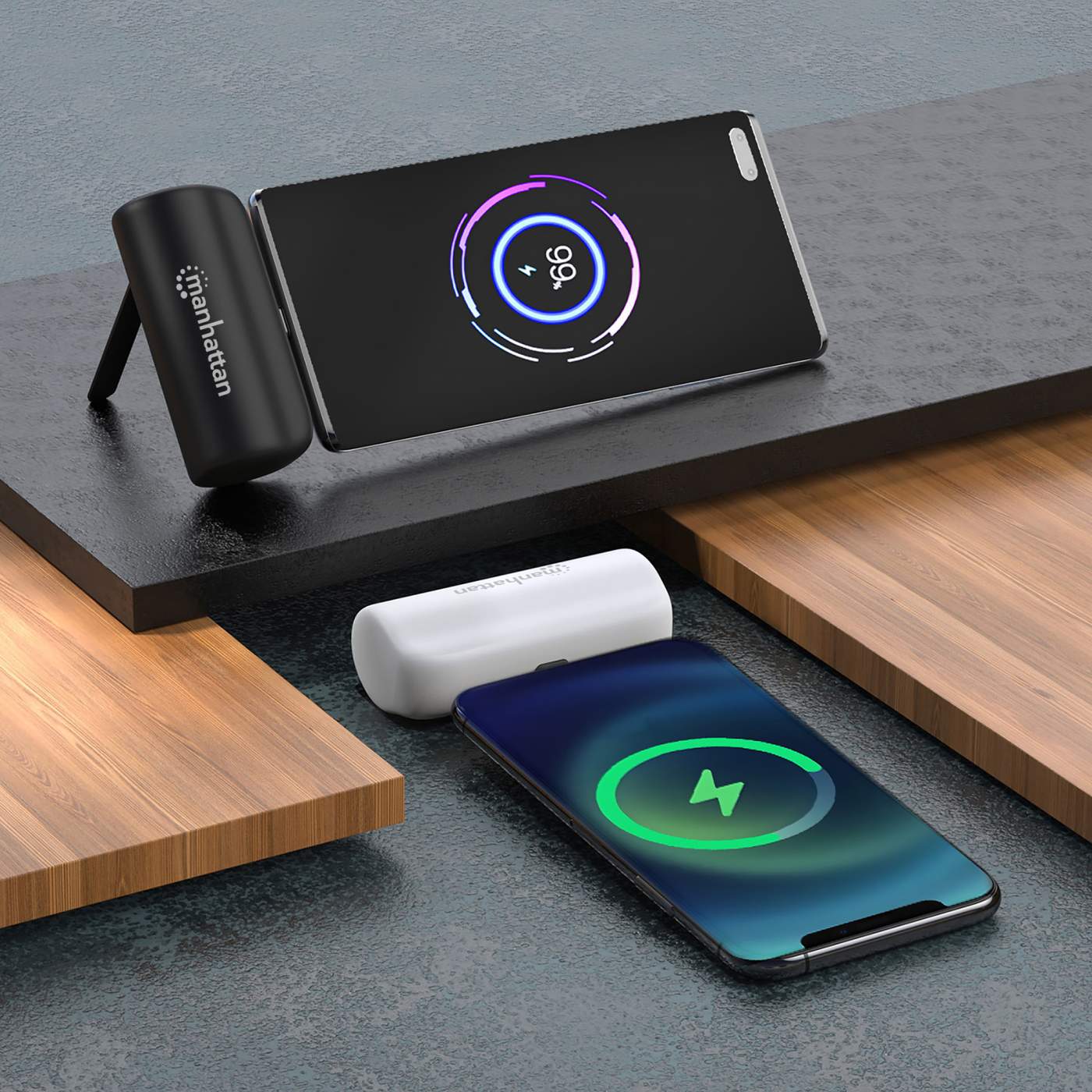 Portable 5000mAh Nano Power Bank with Built-in USB-C Plug & 10W Fast Charging - Perfect for Travel, Camping, and Emergency Phone Charging