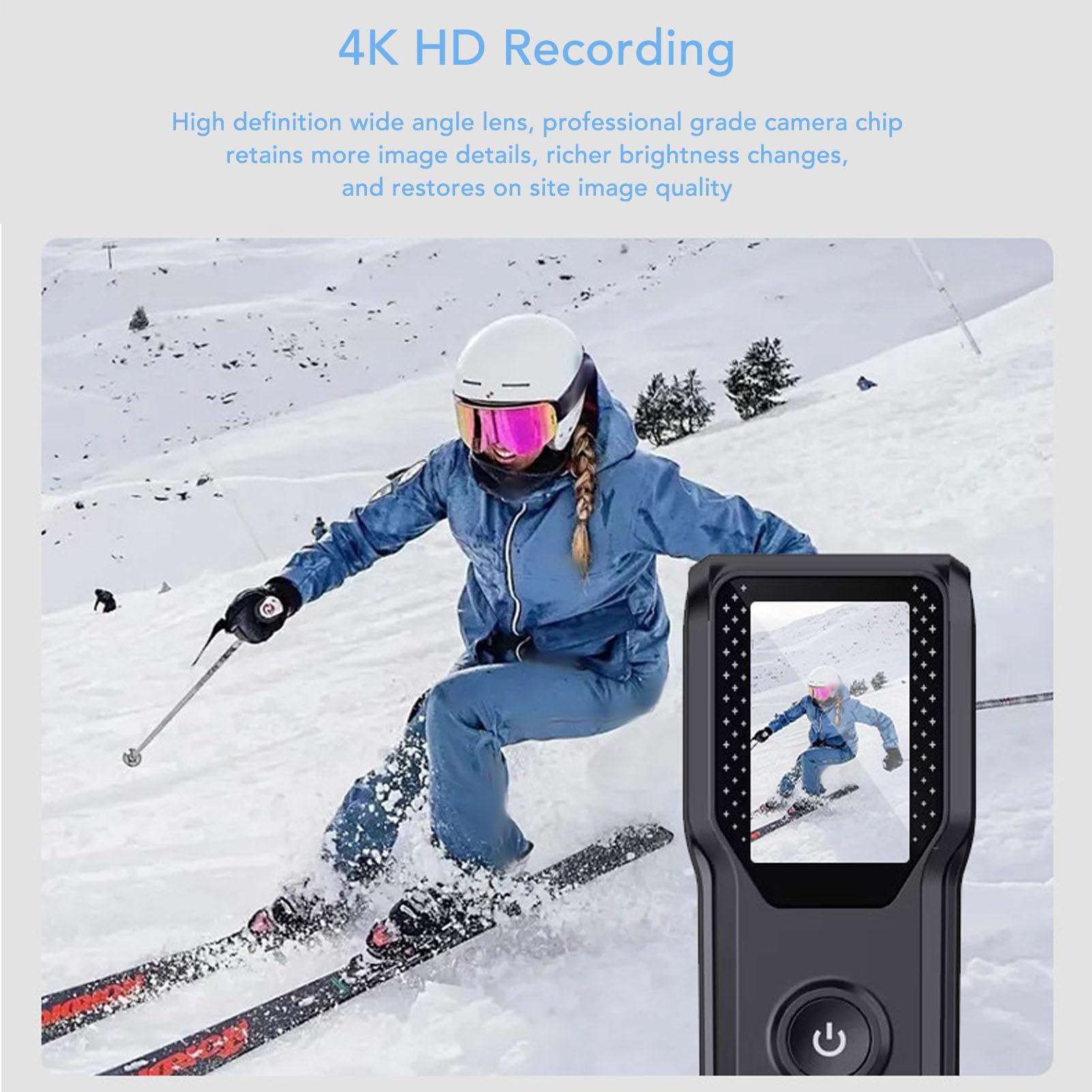 Risegun 4K Waterproof Action Camera with 147° Wide Angle Lens, WiFi Sports Camera, 1.18