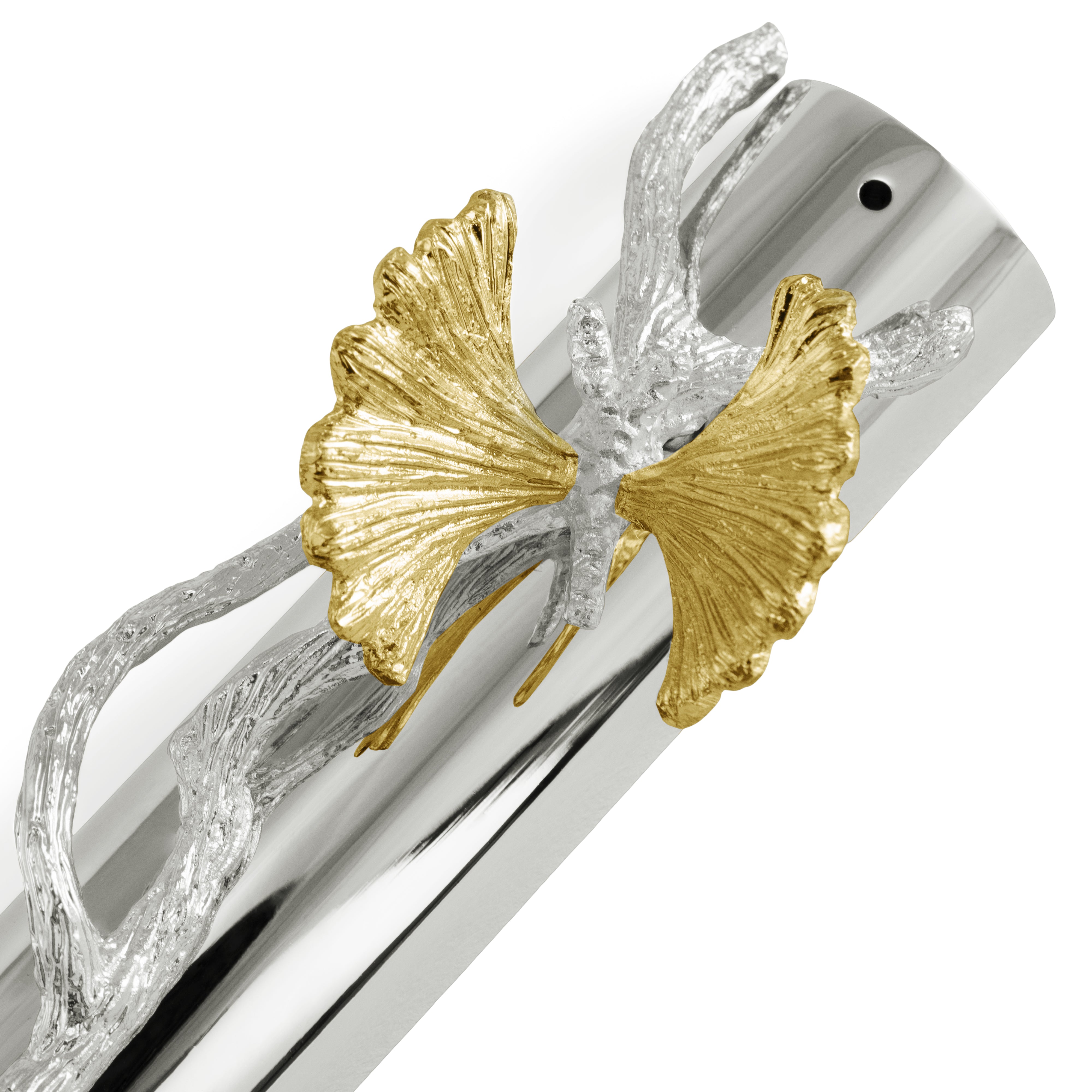 Luxury Butterfly Ginkgo Mezuzah Scroll Case - Elegant Home & Office Jewish Blessing Decor for Doorways & Gift Giving