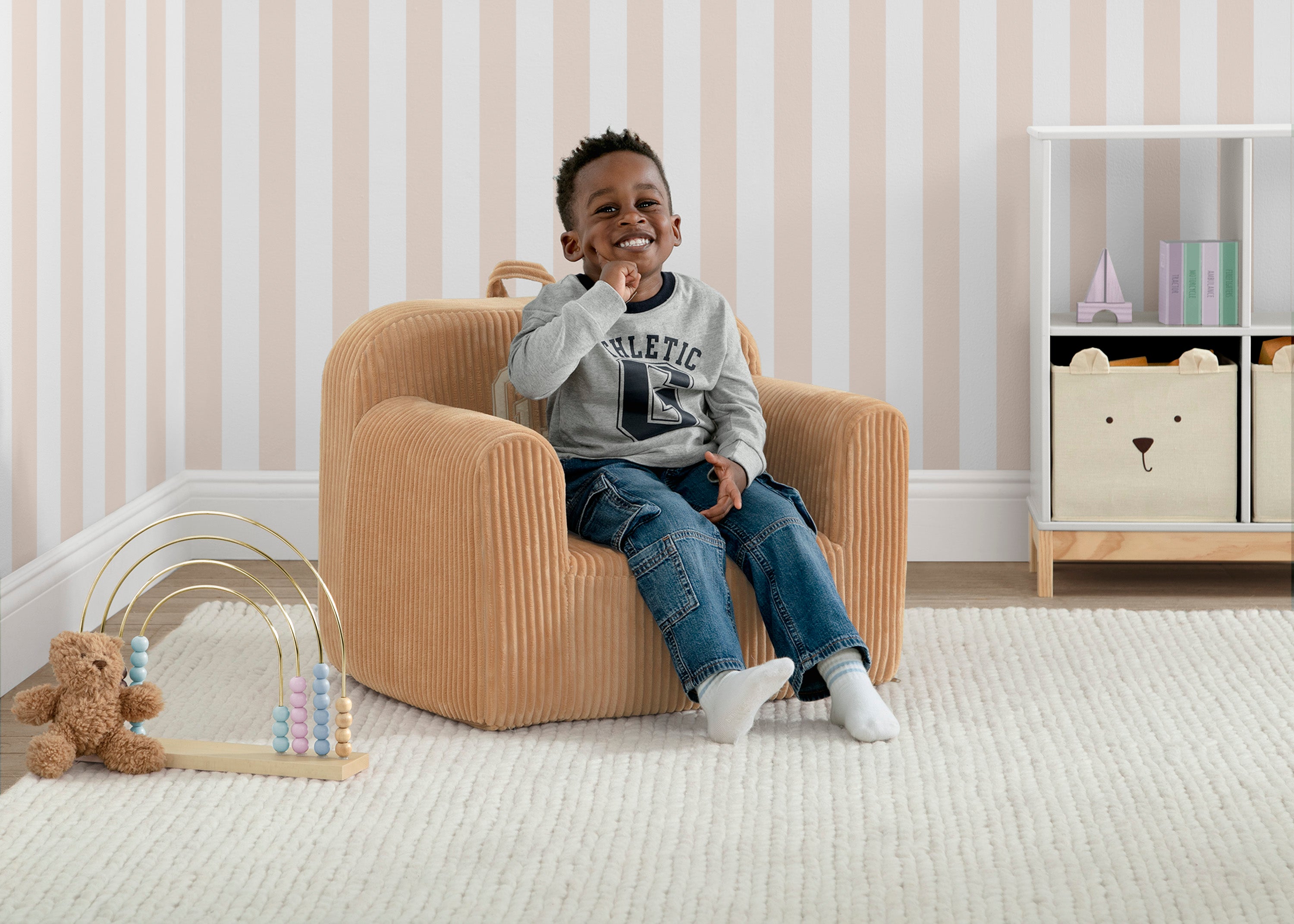 BabyGap Ribbed Velour Chair - Soft & Cozy Nursery Seating for Newborns & Toddlers - Perfect for Bedrooms, Playrooms & Daycare Centers