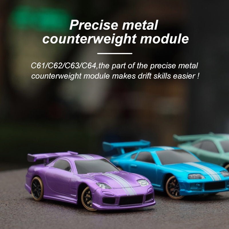 Turbo Racing C61 C62 C63 C64 RC Drift Car 1:76 Scale Mini Remote Control Vehicle with Built-in Gyroscope - Perfect for Indoor Racing, Drift Competitions & Collectors