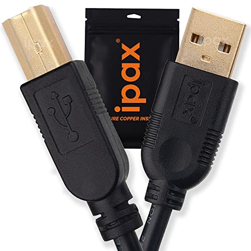 High-Speed USB Printer Cable for HP Officejet 8600, 8710, 6968, 6978, 6600, 3830, 8035, Envy 4500, 4520, Deskjet & Laserjet Printers - Fast Data Transfer for Home & Office Printing