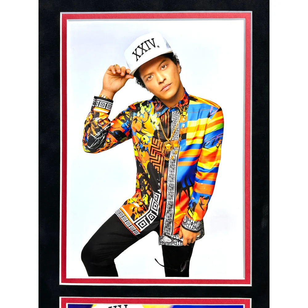 Bruno Mars Autographed 24K Magic Vinyl Record Album with JSA COA - Framed Collectible Music Memorabilia for Home Decor & Music Lovers Gift