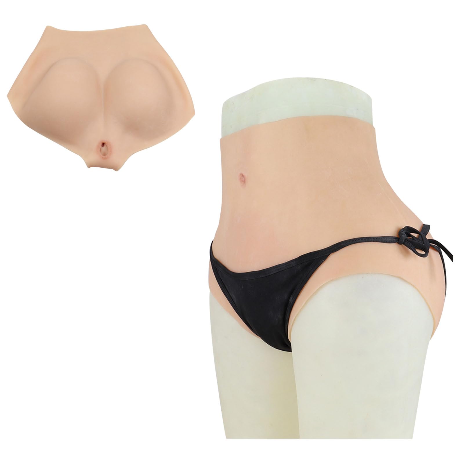 Realistic Silicone Fake Vagina Panties with Catheter - Sexy Fake Pussy Triangle Pants for Men, Drag Queens & Crossdressers | Hip Enhancer & Hiding Gaff | Perfect for Transgender, Shemale & Cosplay | White Basic VG Style | Great for Adult Roleplay, Stage Performances & Gender Transformation