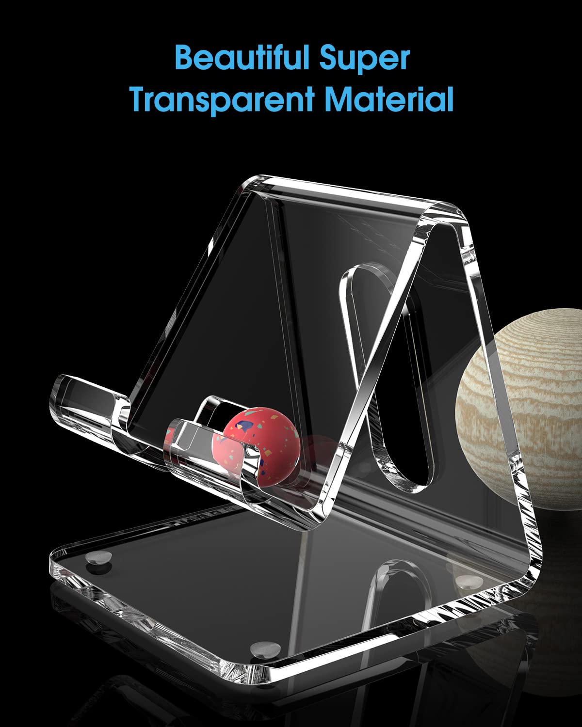 KTRIO Clear Acrylic Brochure Holder & Phone Stand - Sleek Desk Organizer for Office, Restaurant, or Retail Display - Perfect for Brochures, Menus, and Smartphones