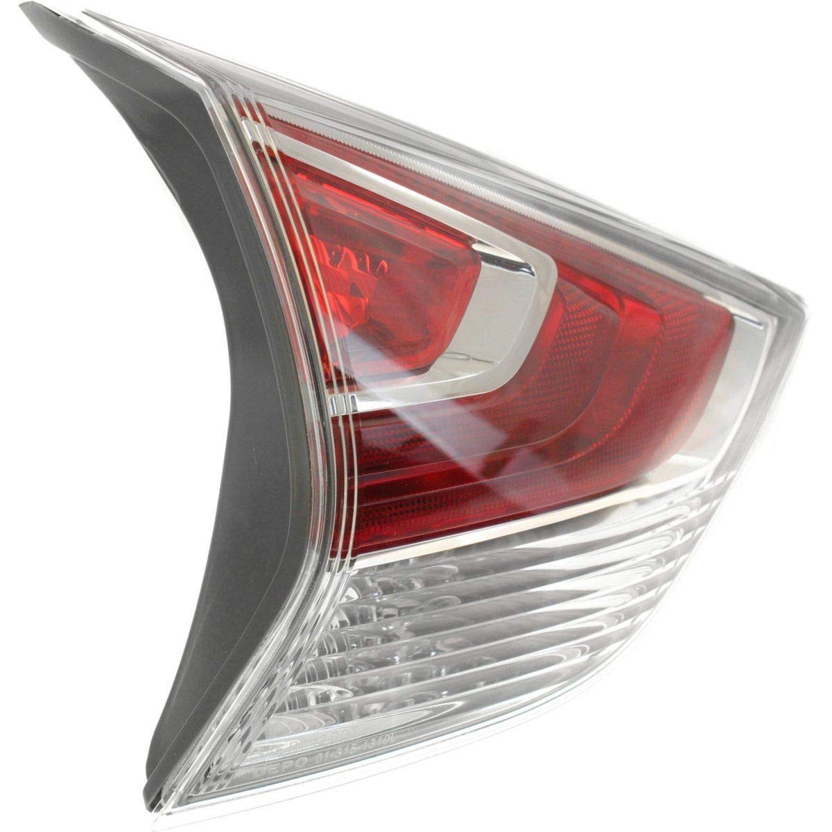 LED Tail Light Assembly for 2014-2016 Nissan Rogue S Left Side Inner with Bulbs - CAPA Certified - Perfect for Night Driving and Enhanced Vehicle Safety