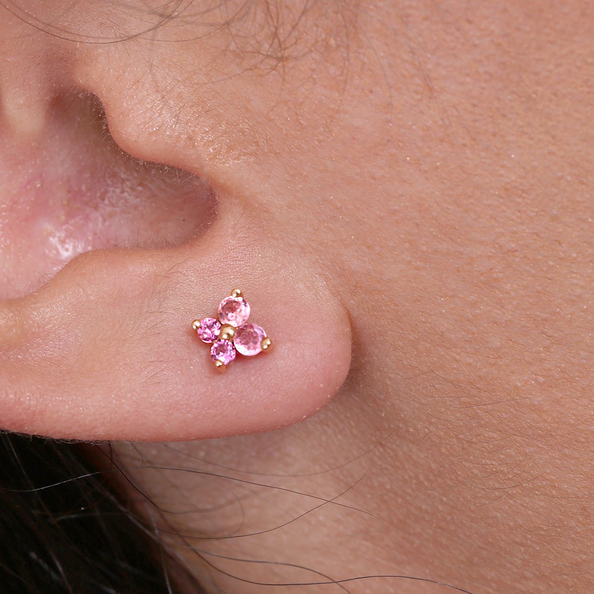14k Rose Gold Pink Tourmaline Butterfly Stud Earrings - Elegant Jewelry for Women, Perfect for Daily Wear, Date Nights & Special Occasions