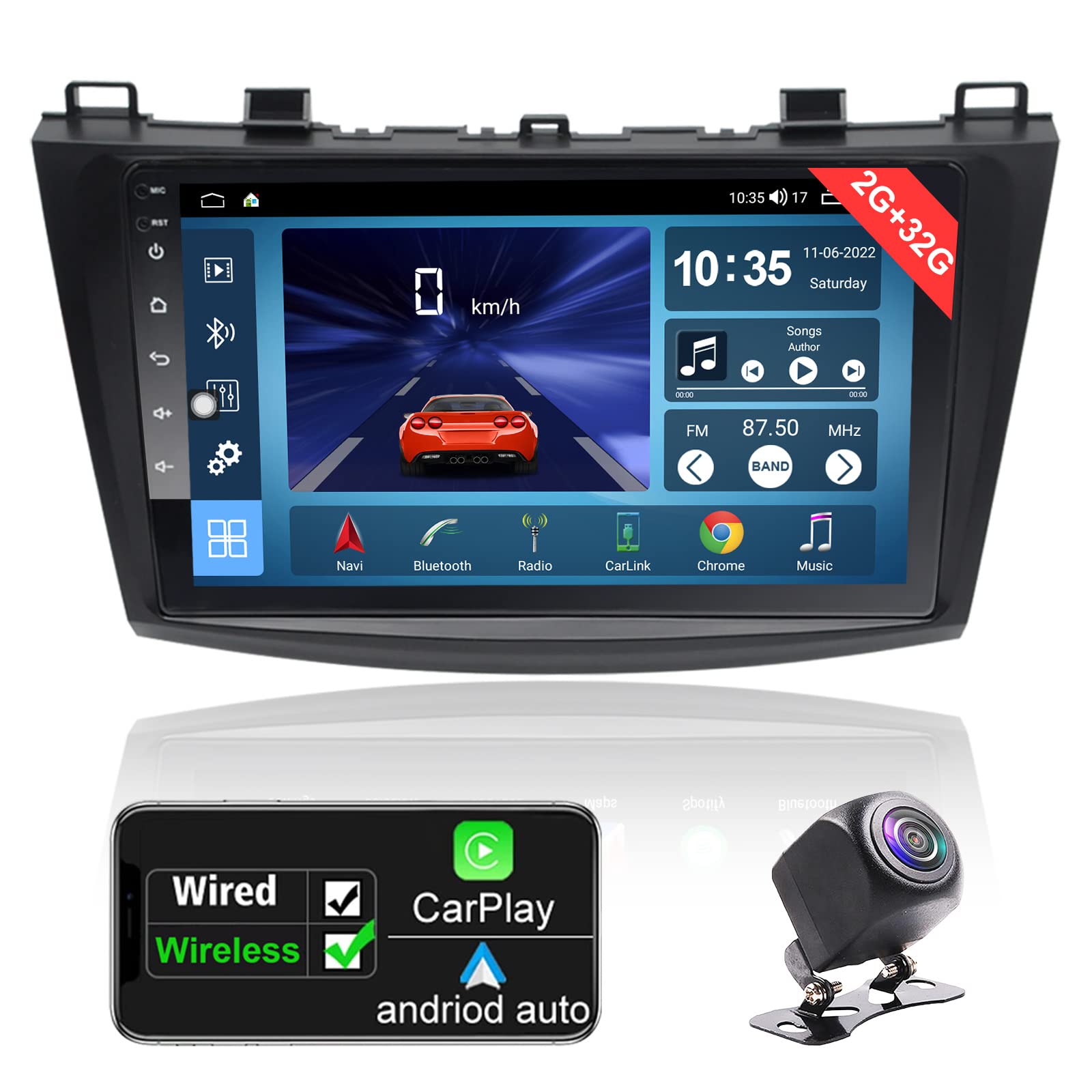 2010-2013 Mazda 3 Android Car Stereo with Wireless CarPlay & Android Auto - 9