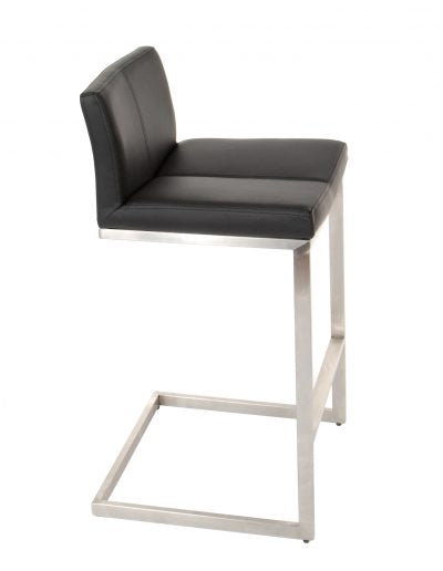 Black Cee Stool - Modern Bar Stool for Kitchen Island, Dining Counter & Home Decor - Adjustable Height & Comfortable Seating
