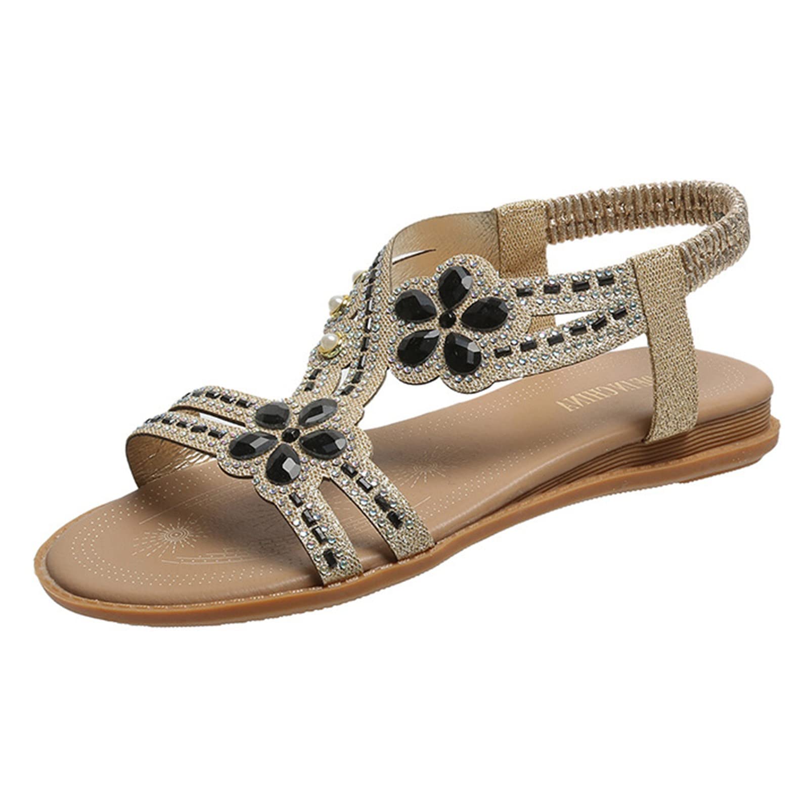 Women's Flower Rhinestone Sandals - Spring Summer Beach Fashion