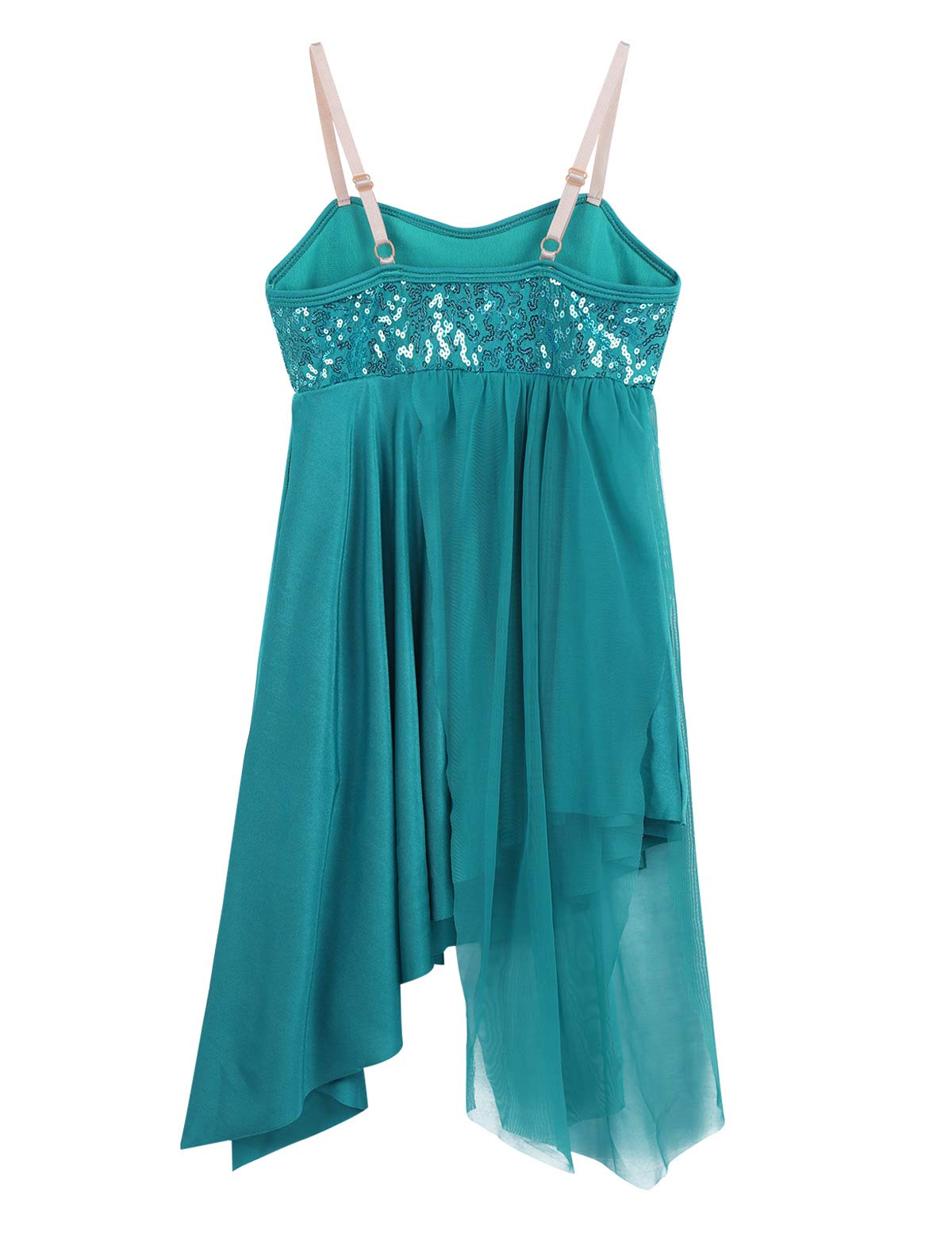 iiniim Girls' Sparkly Sequined Dance Dress for Kids - Latin, Jazz, Modern & Lyrical Dance Costume - Perfect for Performances, Recitals & Competitions