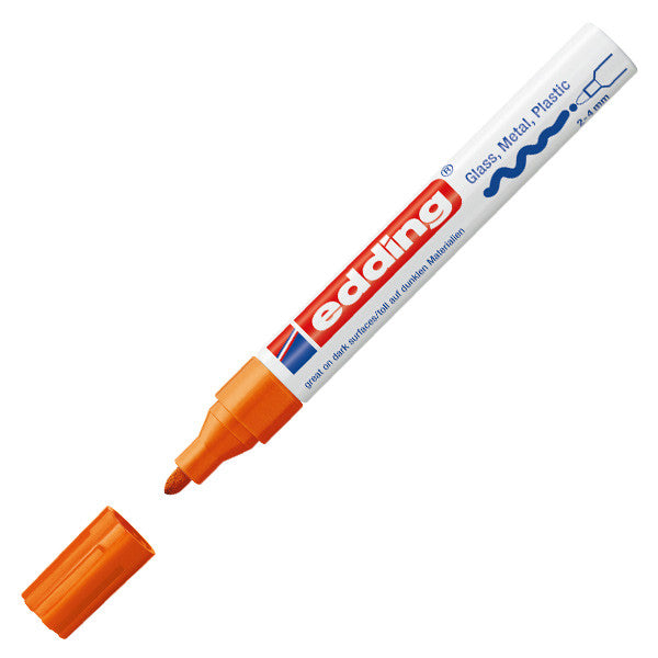 edding 750 Gloss Paint Marker Pen - Broad Tip (2.5mm) Permanent Markers for Metal, Glass, Plastic - Ideal for DIY Crafts, Labeling & Industrial Use