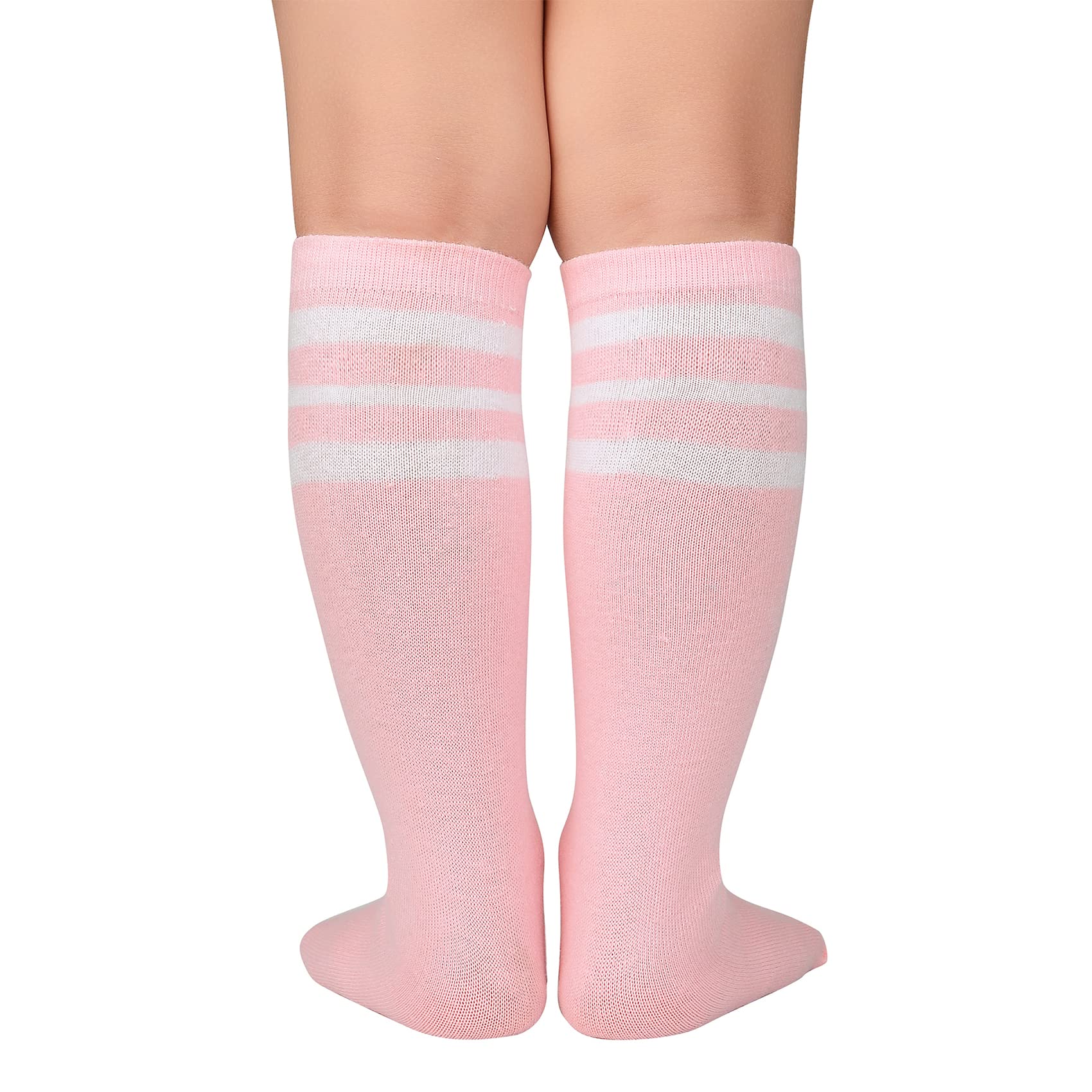 **Durio Toddler Soccer Socks - Striped Knee-High Cotton Sports Socks for Boys & Girls - Perfect for Soccer, Running & Playtime**
