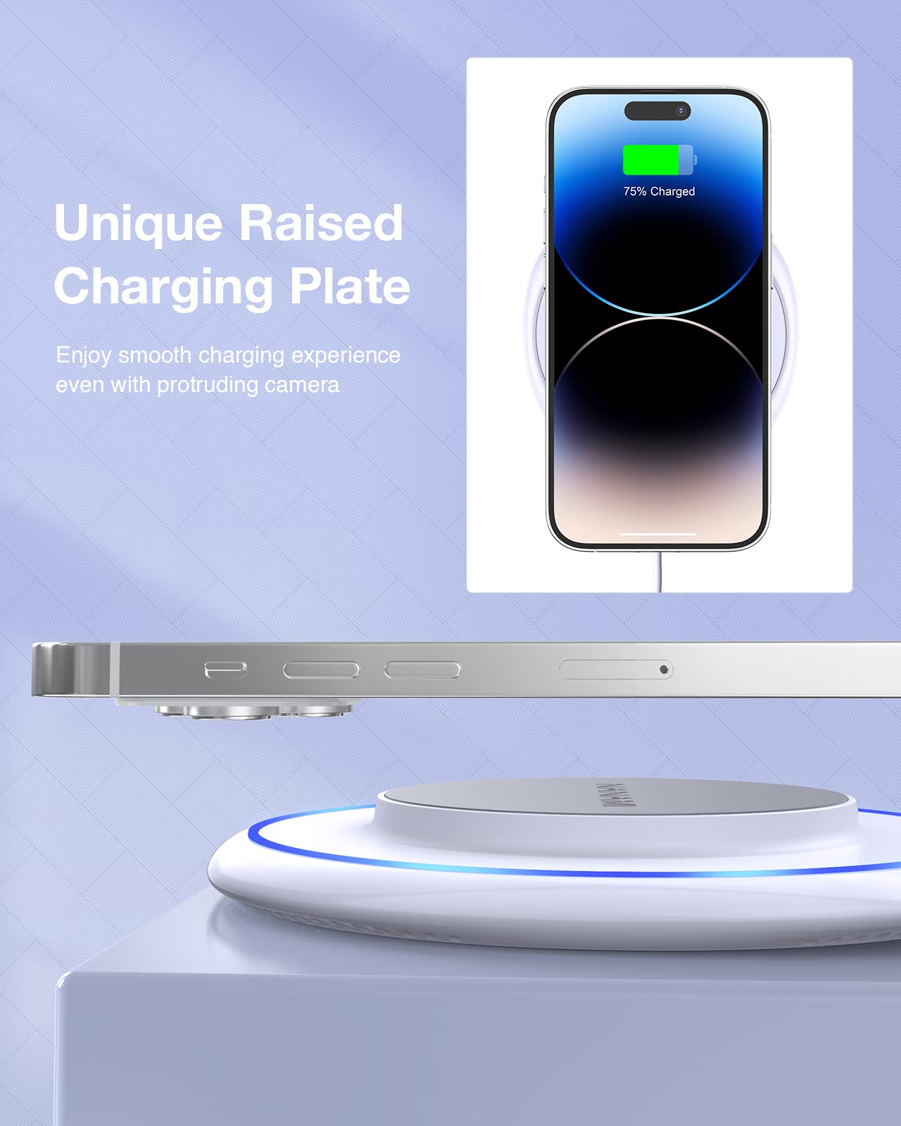 NANAMI Magnetic Wireless Charger Pad - Fast MagSafe Charger for iPhone 16/15/14/13/12 Series (Pro Max/Pro/Plus) | Perfect for Home, Office & Car Use