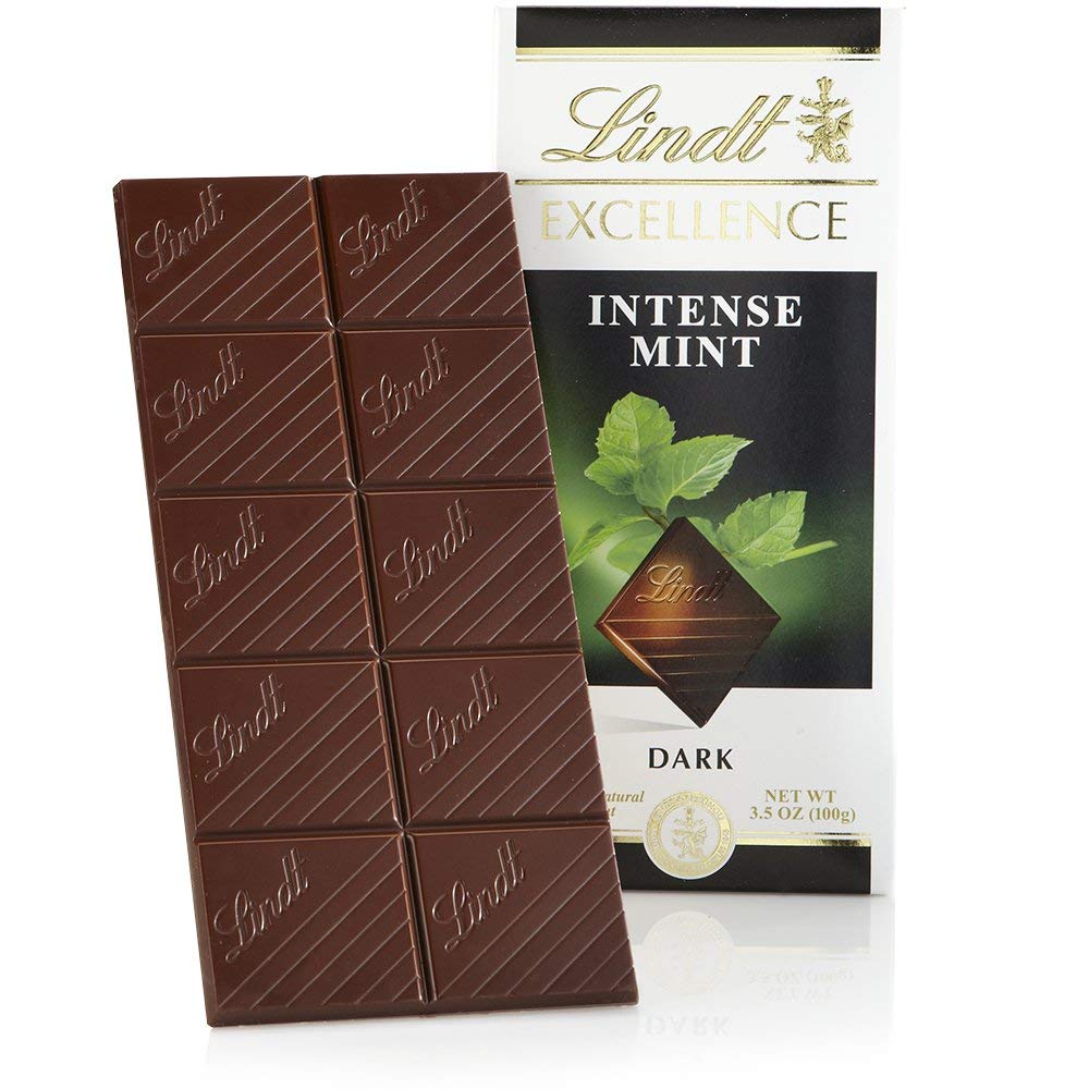 Lindt Excellence Intense Mint Dark Chocolate Bar - 3.5oz (Pack of 12) Premium Swiss Chocolate for Gifts, Baking & Dessert Toppings