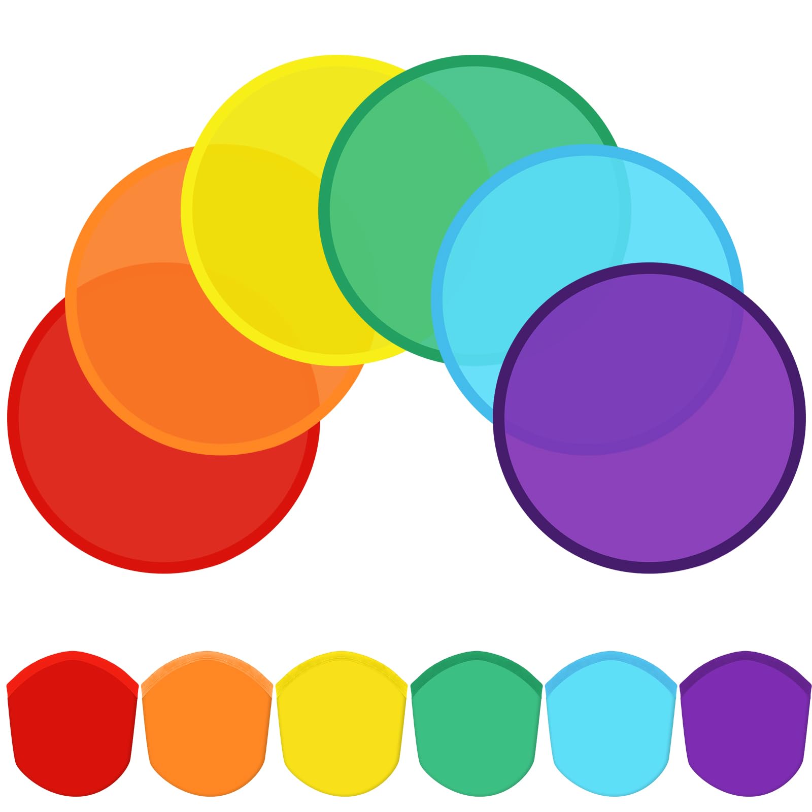 24-Piece Foldable Flying Disc Fan Set - 6 Vibrant Colors for Beach, Party, Wedding & Outdoor Decor | Perfect for Birthday, Halloween & Christmas Celebrations