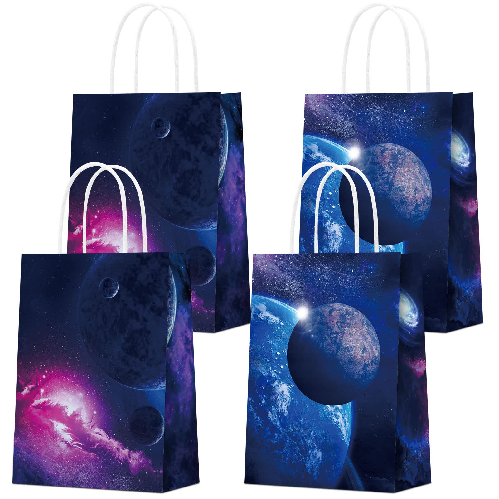 16 PCS Galaxy Party Favor Bags - Outer Space Themed Gift & Treat Bags for Kids Birthday Party Supplies - Perfect for Candy, Goodies & Decorations | Ideal for Boys & Girls Birthday Celebrations, Space-Themed Events & Classroom Rewards