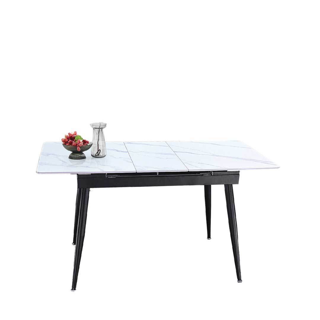 Premium Finlay Sintered Stone Extendable Dining Table - Modern Expandable Kitchen Table for 6-10 People - Perfect for Family Gatherings & Dinner Parties