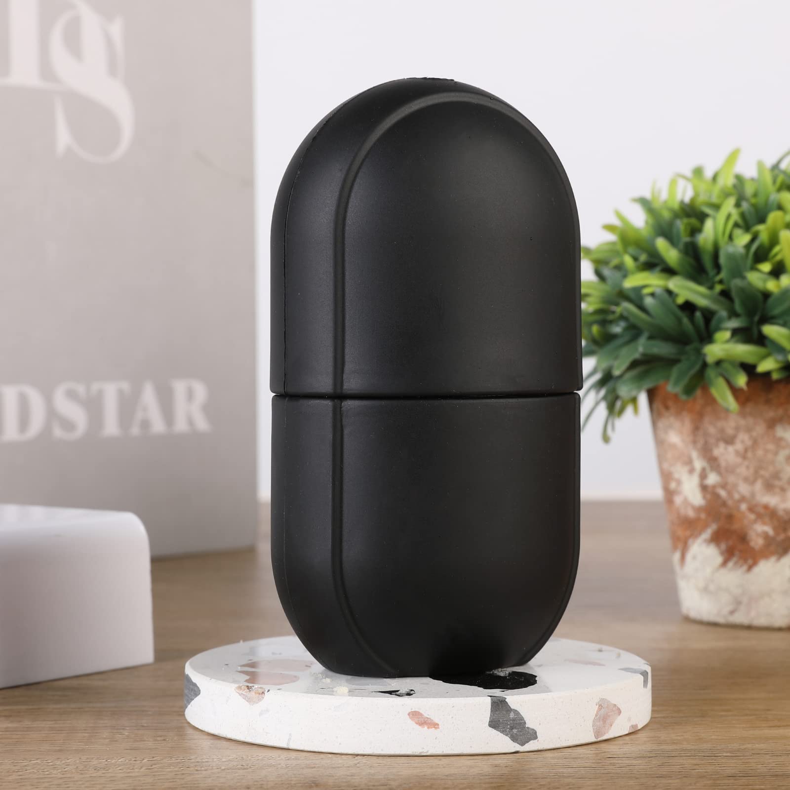 Ice Roller for Face and Eyes - Cooling Facial Massager to Brighten Skin, Reduce Puffiness & Fine Lines - Oval Black Beauty Ice Roller for Skincare & Makeup Prep - Perfect for Morning Routine & Post-Workout Recovery