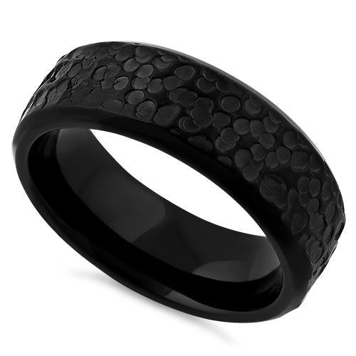 Stainless Steel Black Raindrops Band Ring for Women - Trendy Gothic Jewelry for Everyday Wear, Parties & Gifts