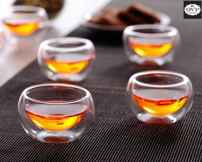 Premium Double Walled Borosilicate Glass Cup - 50ml (2-Pack) - Shatter-Resistant, Heat & Cold Resistant for Coffee, Tea, Cocktails - Perfect for Home, Office & Gifts