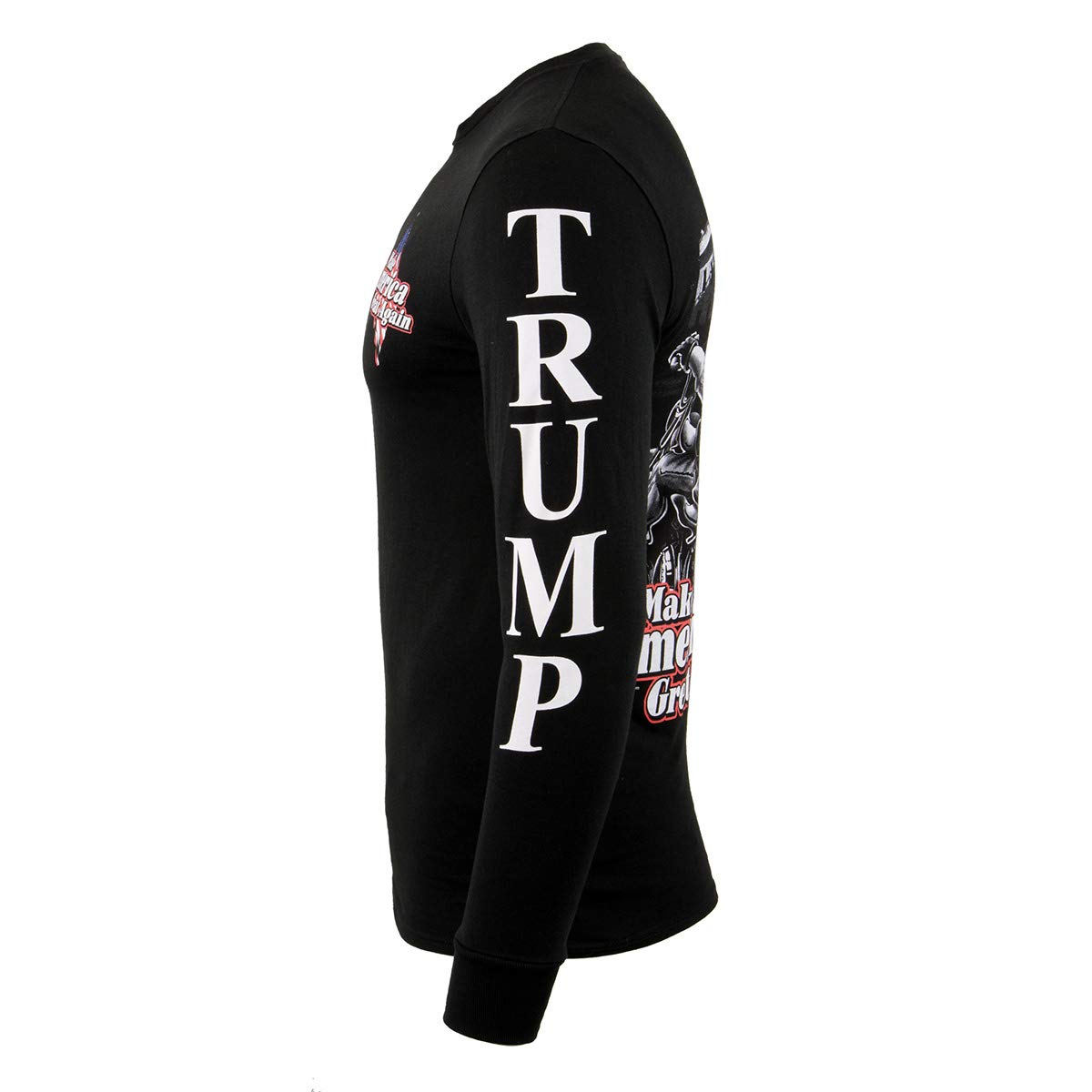 Biker Clothing Co. BCC117012 Men's Black 'Make America Great Again' Motorcycle Long Sleeve T-Shirt - Comfortable Riding Shirt for Harley Davidson, Cruiser & Road Trips