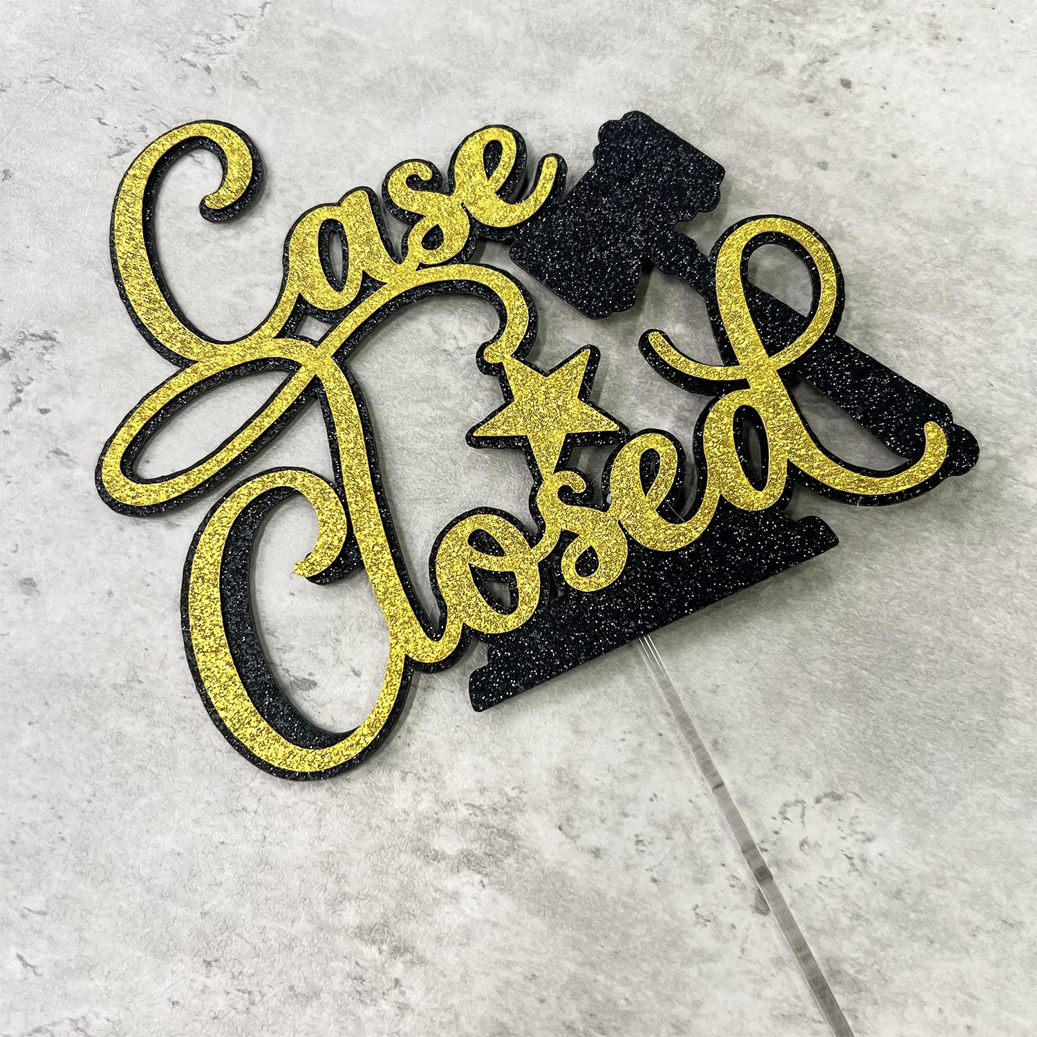 Case Closed Cake Topper - 2024 Law School Graduation, Lawyer Retirement & Judge Cake Decor - Perfect for Judicial Celebrations, Farewell Parties & Legal Profession Events