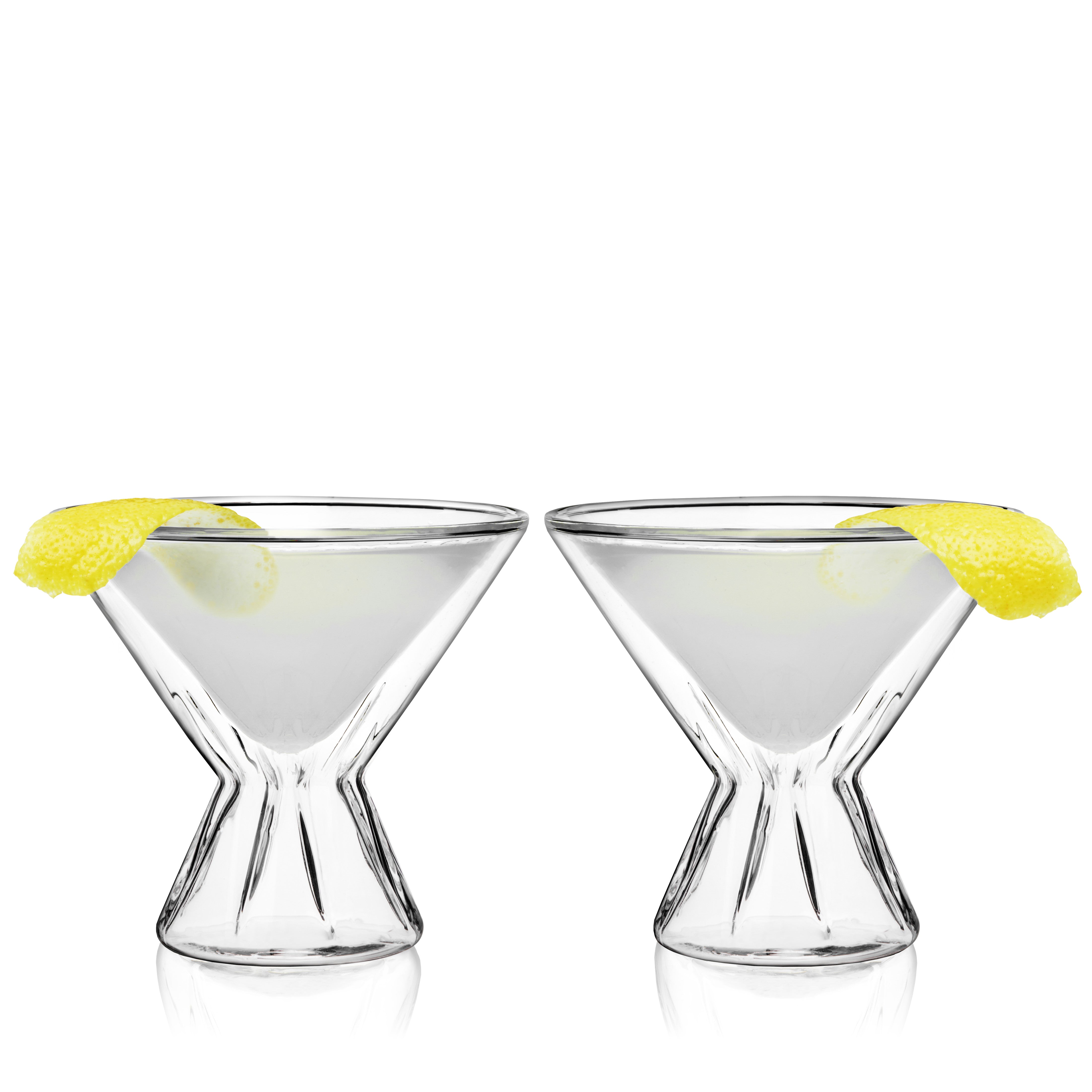Premium Double Walled Insulated Martini Glasses - Set of 4, Shatter-Resistant Crystal Clear Cocktail Cups for Chilled Martinis, Perfect for Home Bars, Parties & Elegant Entertaining