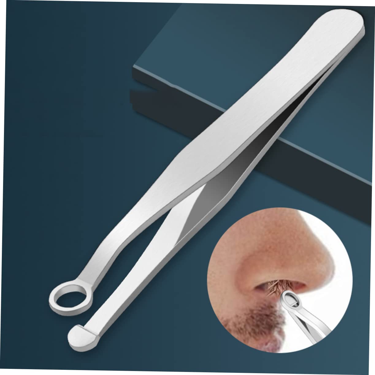 Stainless Steel Nose Hair & Eyebrow Trimmer Set - Round Head Facial Hair Clipper, Beard & Nose Hair Remover for Men & Women - Perfect for Grooming, Travel & Personal Care