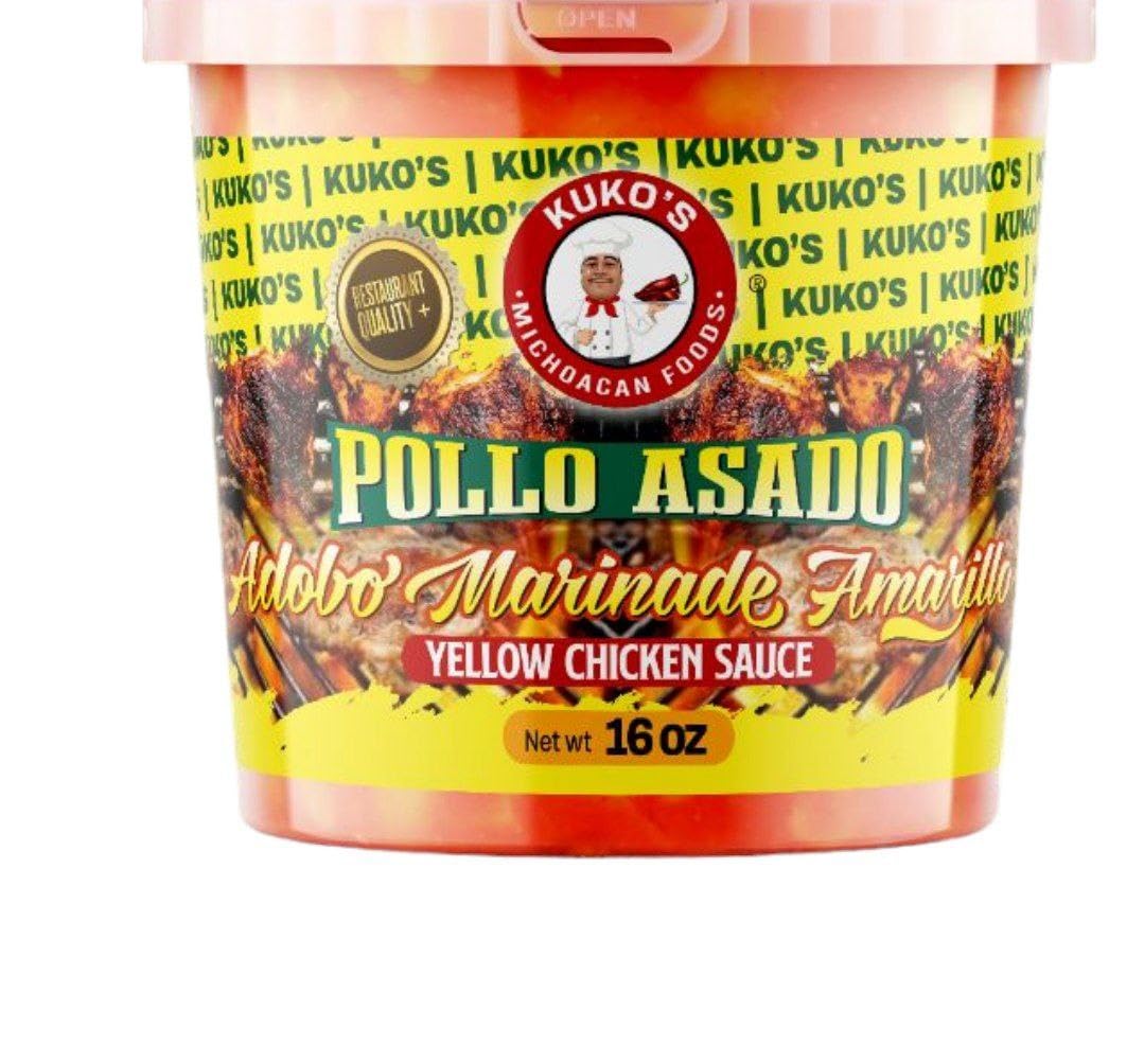 Authentic Pollo Asado Chicken Adobo Marinade - Yellow Amarillo Seasoning - 16oz Bottle - Perfect for Grilling, Roasting & Latin American Cuisine