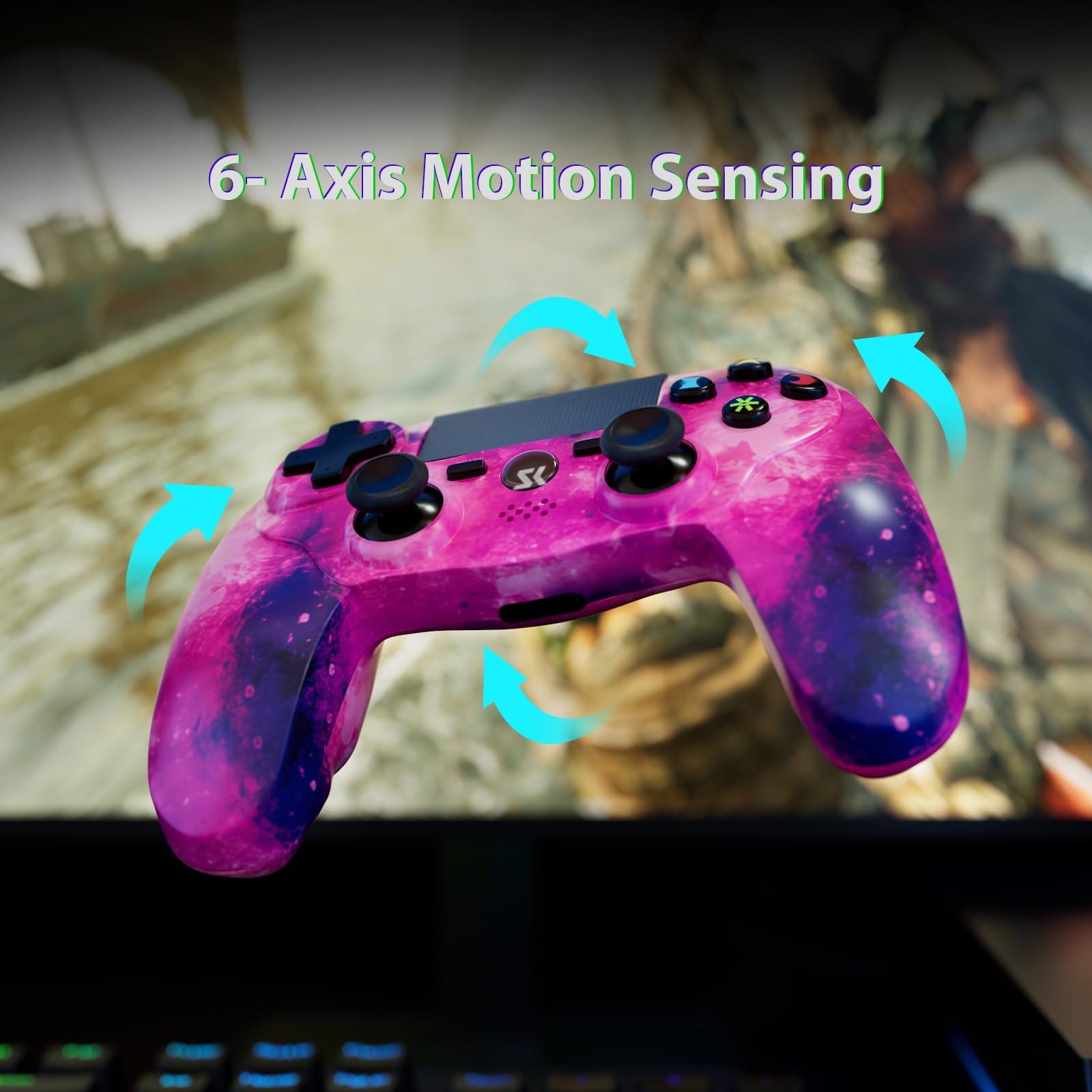 Wireless PS4 Controller Pink - DualShock 4 Gamepad for PlayStation 4/Slim/Pro with Motion Sensor, Vibration, Touch Pad, Built-in Speaker & 3.5mm Audio Jack - Perfect for Gaming, Streaming & Long Play Sessions (800mAh Battery)