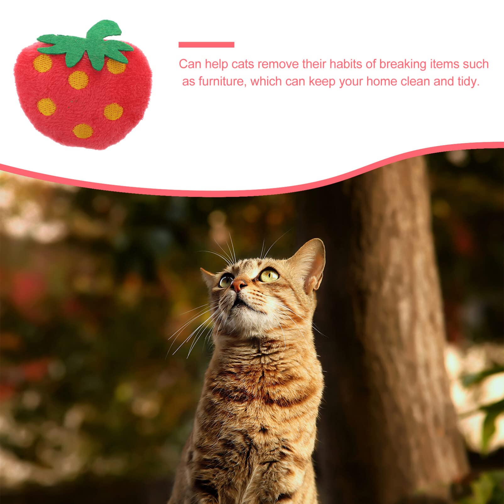 10pcs Cat Toys for Indoor Cats - Plush Chew Sticks & Squeaky Strawberry Toys for Kittens & Small Dogs - Perfect for Playtime, Teething & Stress Relief