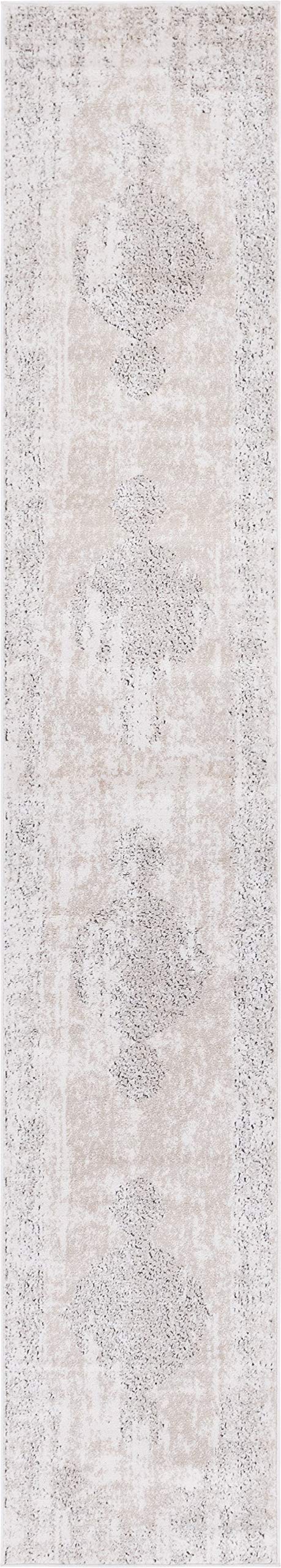 Premium 12 Ft Ivory Low-Pile Runner Rug - Oregon Collection by Rugs.com | Non-Slip Hallway & Entryway Carpet for High Traffic Areas | Perfect for Home, Office & Apartment Decor