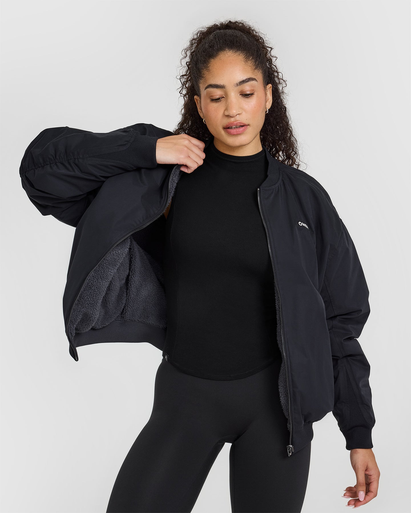 Reversible Bomber Jacket for Men & Women - Lightweight Waterproof Windbreaker with Zip Pockets | Black & Grey | Perfect for Outdoor Activities, Travel & Casual Wear