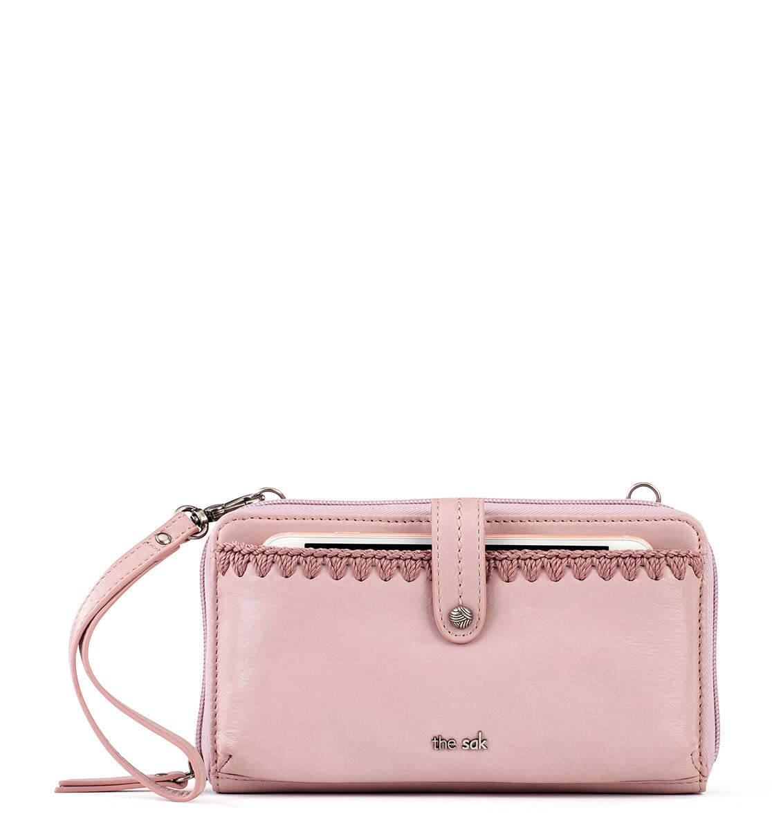 The Sak Iris Large Leather Crossbody Bag with Detachable Wristlet Strap - Perfect for Smartphone, Wallet & Essentials - Ideal for Travel, Shopping & Everyday Use