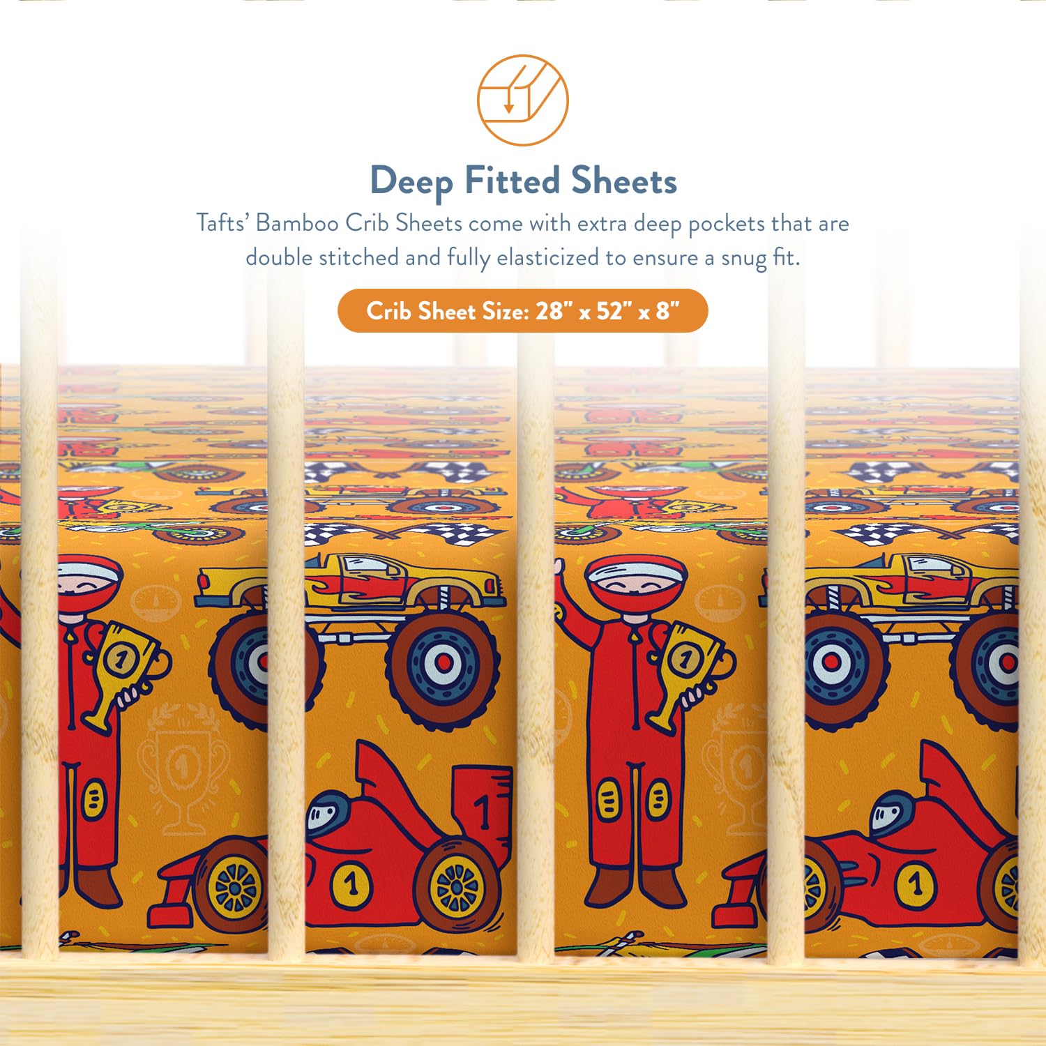 TAFTS Organic Bamboo Viscose Fitted Crib Sheet - 2 Pack (28