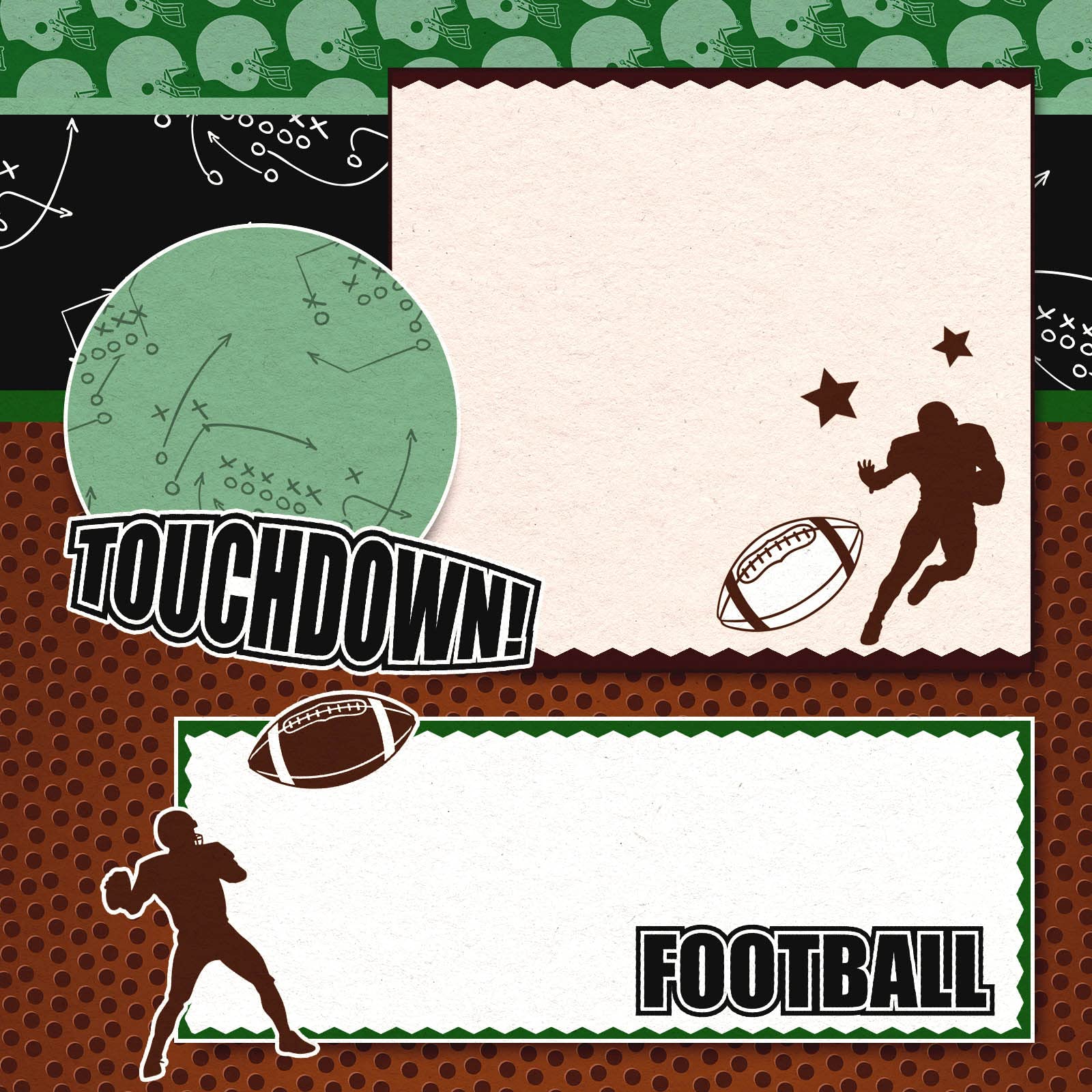 Whaline 24 Sheet Football & Rugby Themed Scrapbook Paper - 30x30cm Double-Sided Sport Decorative Craft Paper for DIY Background, Card Making, Junk Journal, Scrapbooking, Gift Wrapping & Party Decorations