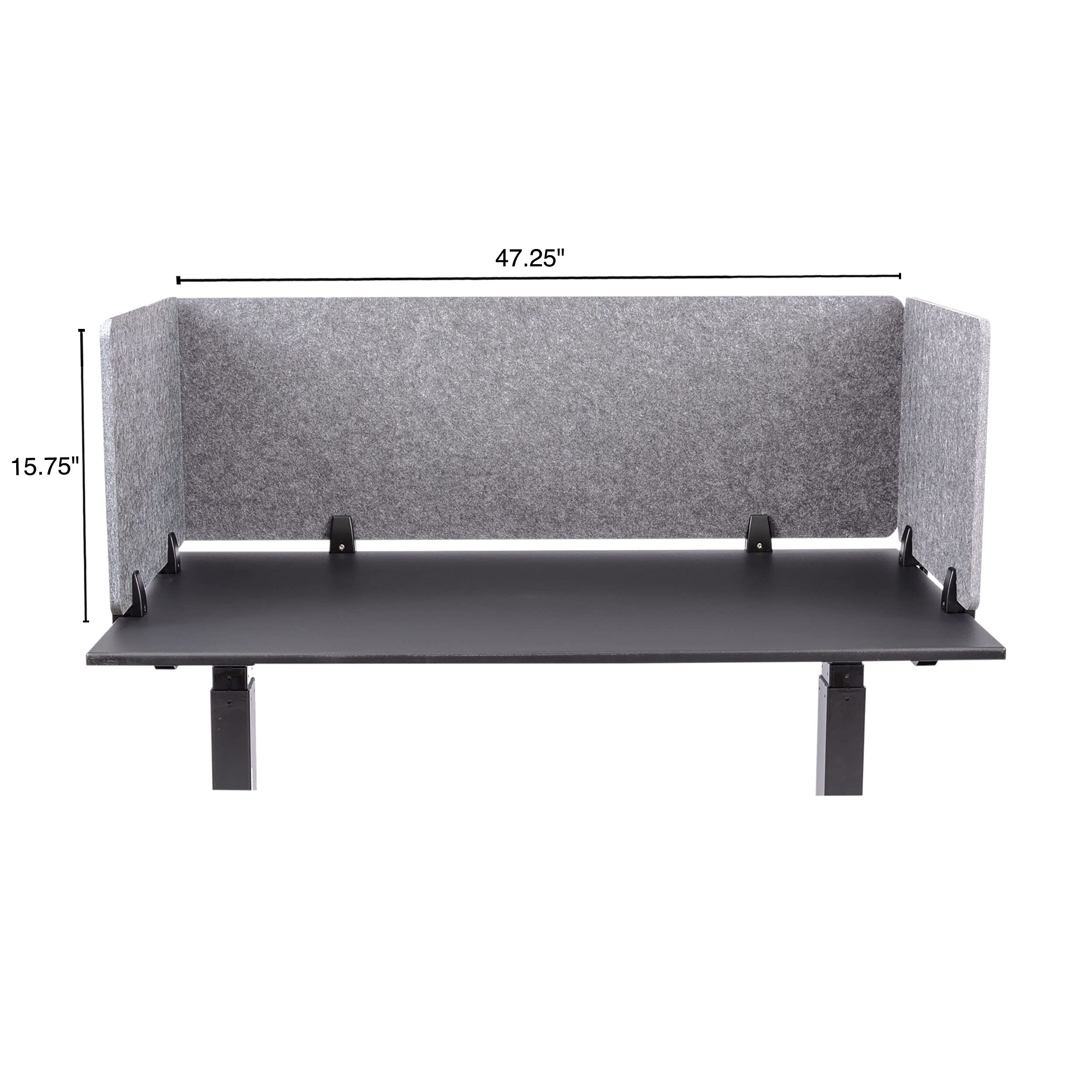 ReFocus™ Raw Clamp-On Acoustic Desk Divider – Noise Reducing Privacy Panel for Office & Home Workspaces | Lightweight Desk Mounted Screen in Castle Gray (47.25