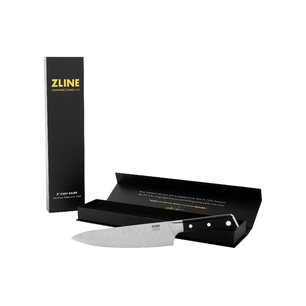 ZLINE 8 Inch Professional Japanese Damascus Steel Chef Knife - KCKT JD - Razor Sharp Kitchen Knife for Slicing, Dicing & Chopping - Perfect for Home Cooks & Professional Chefs