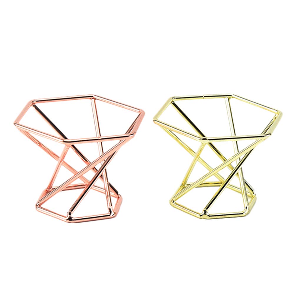 ARTIBETTER Beauty Sponge Blender Holder - Makeup Sponge & Powder Puff Drying Stand Set (2 Pack, Golden & Rose Gold) | Perfect for Makeup Organization & Travel Accessories